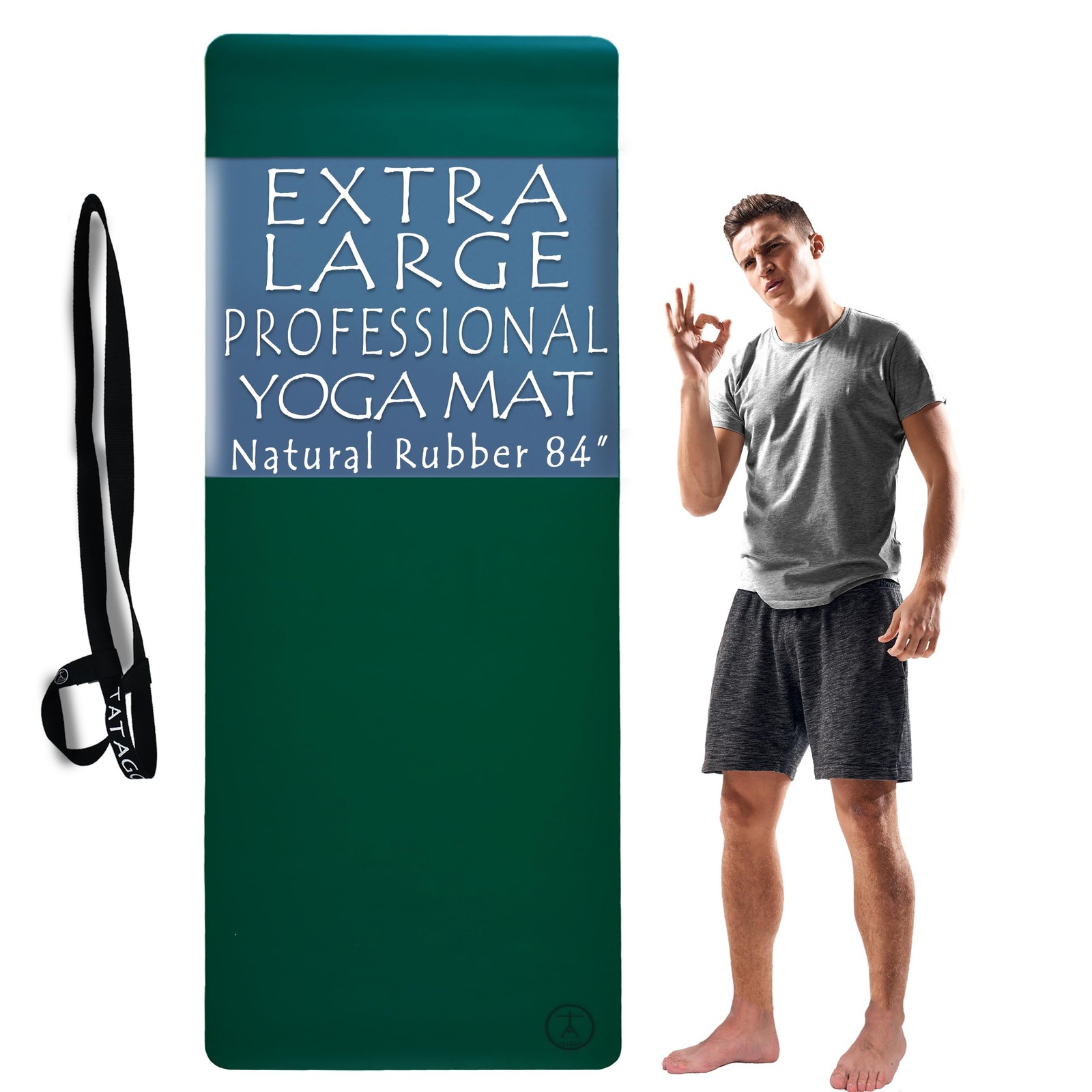 Tatago Natural Rubber Extra Large Yoga Mat Non Slip- 84 84 Inch, Ezmeraldo
