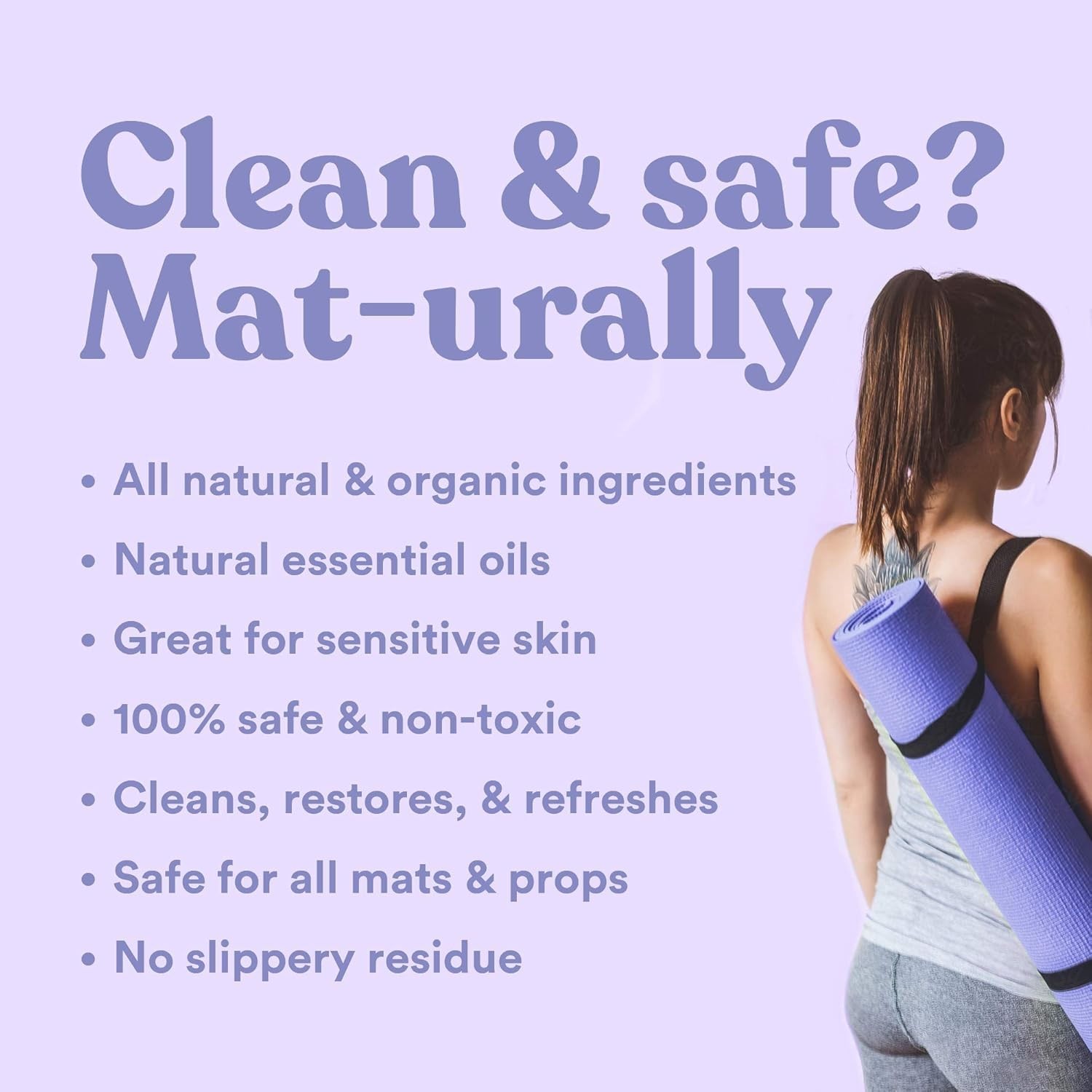 Deep-Cleansing Yoga Mat Cleaner Spray – 4 oz Lavender Aroma, Eco-Friendly