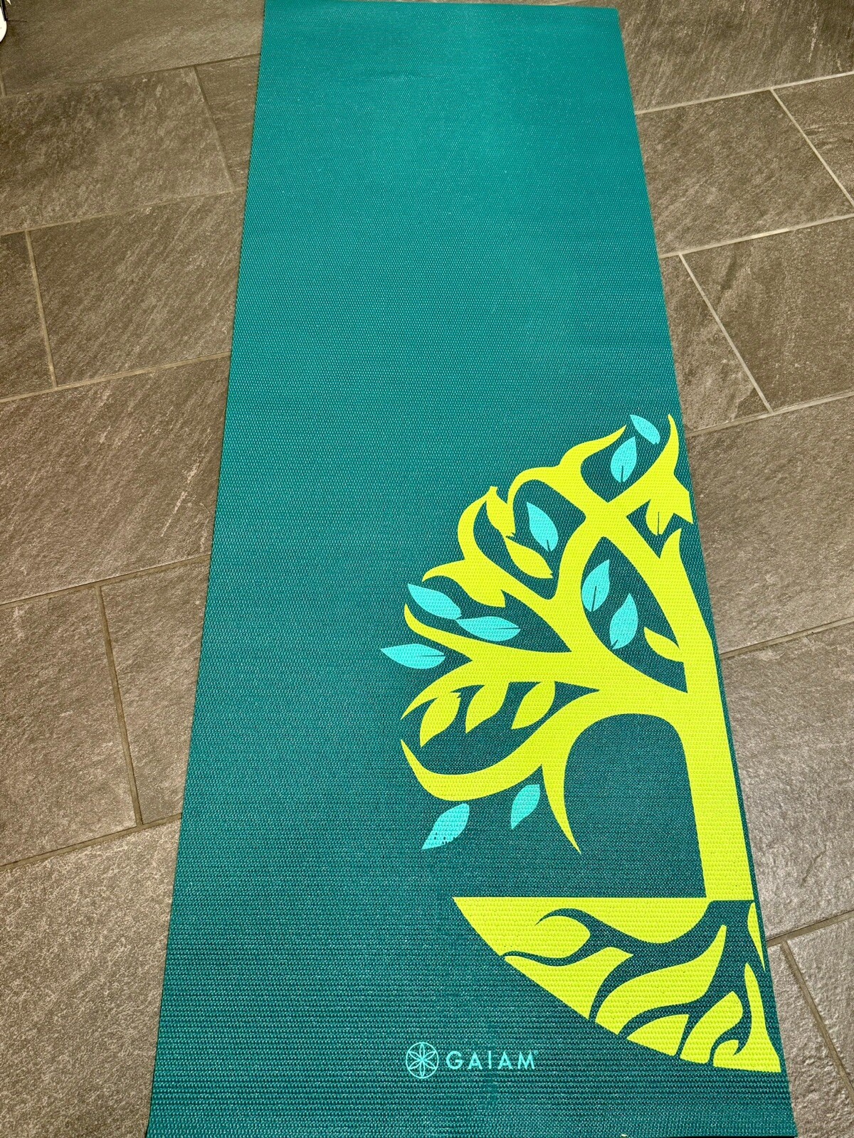 Gaiam Premium Yoga Mat – Stabilizing Grip – 68″ x 24″ Purple Used