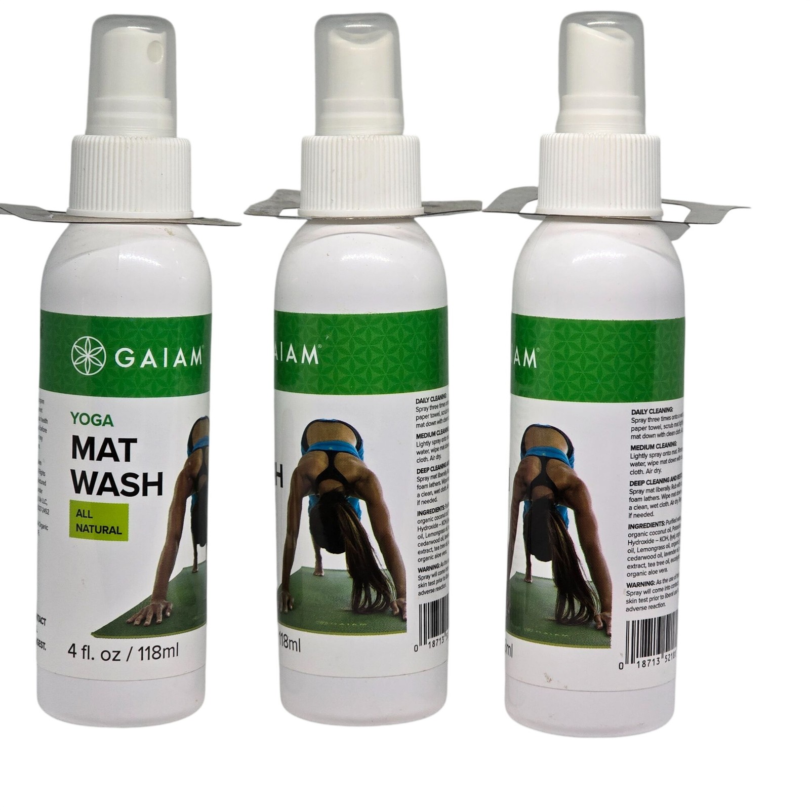 Gaiam Yoga Mat Wash All-Natural Cleaning Spray 4 Fl Oz 118ml