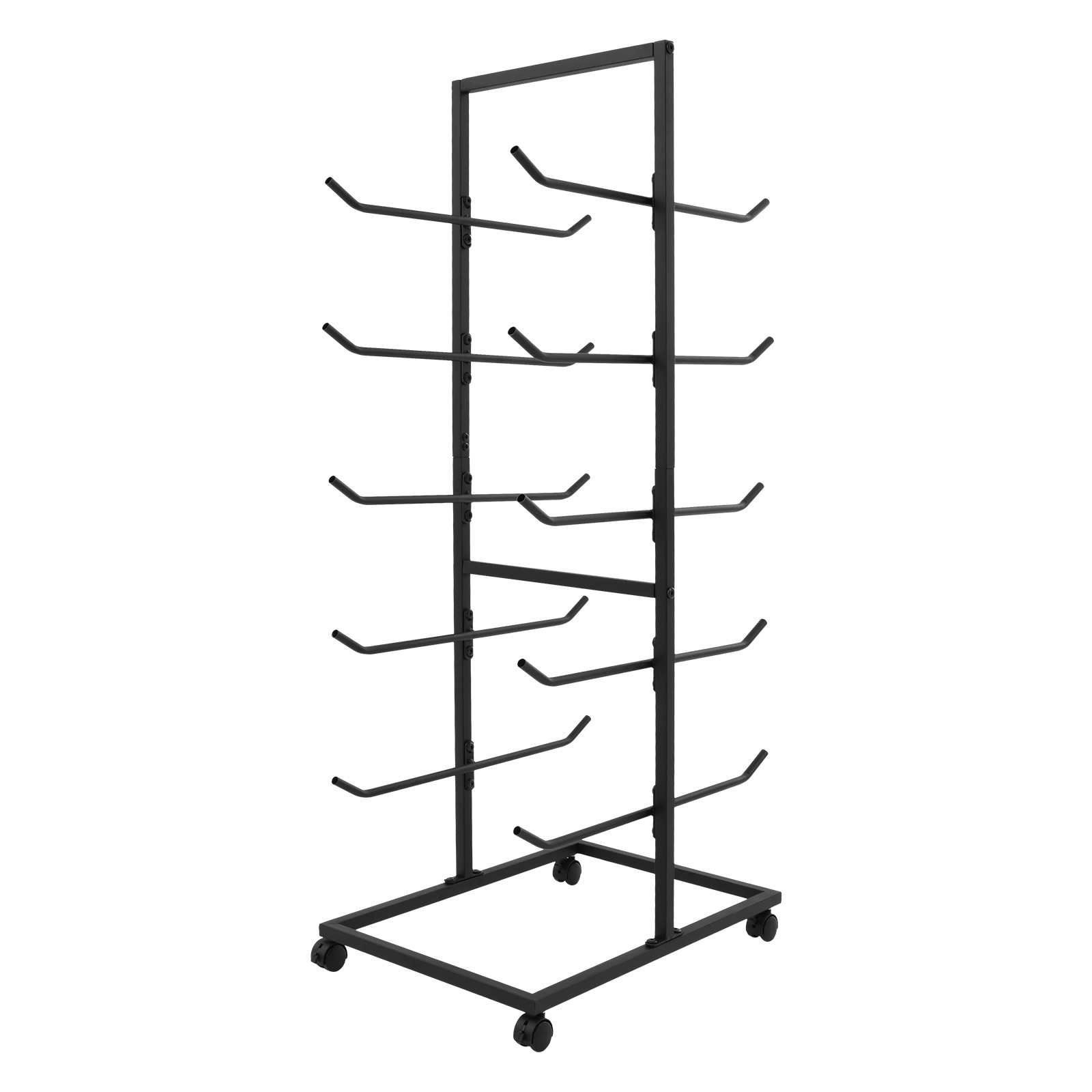 5 Tier Metal Yoga Mat Holder Yoga Mat Storage Rack w/Wheels 60*40*130cm