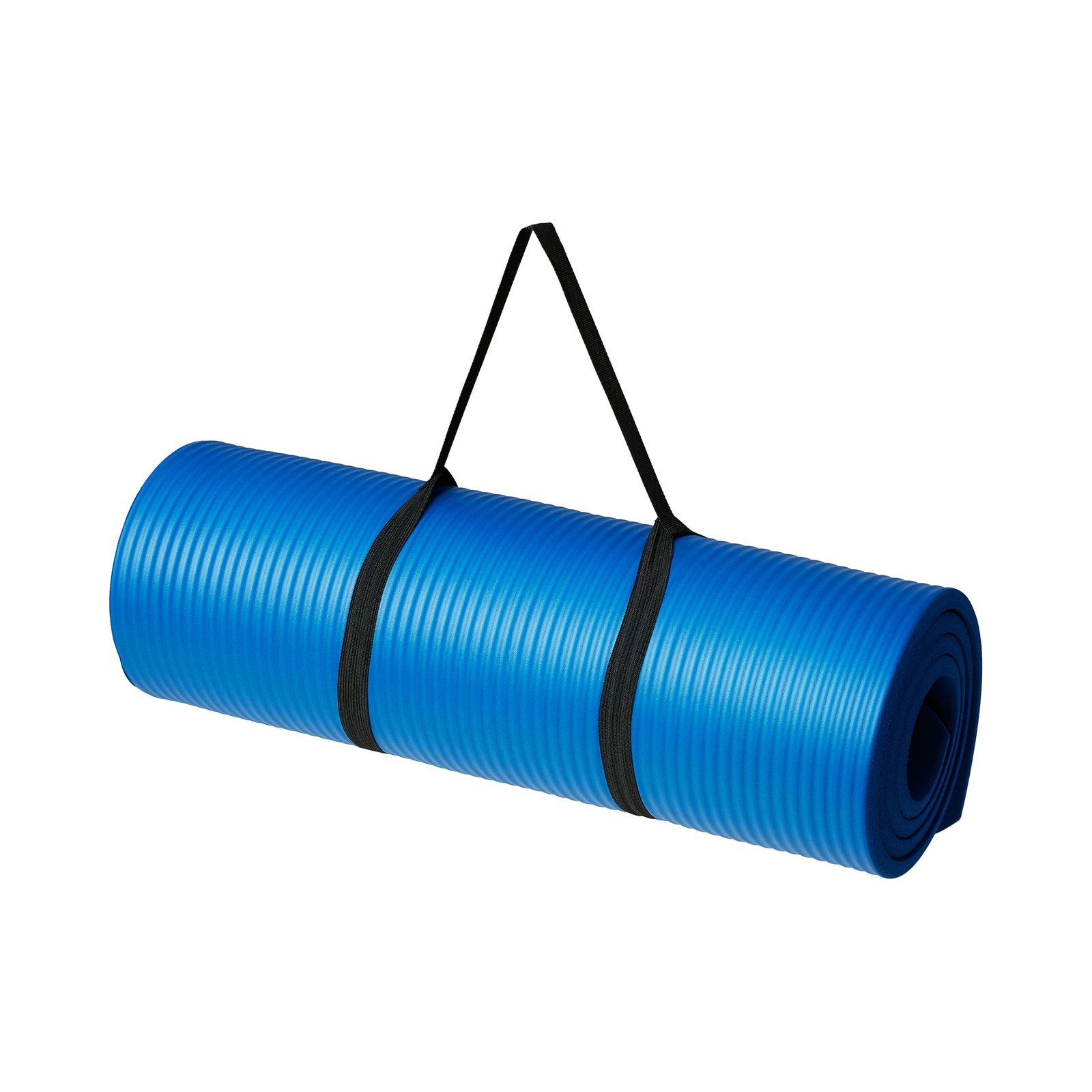 Amazon Basics 1/2 Inch Extra Thick Exercise Yoga Mat with Carrying Strap Blue