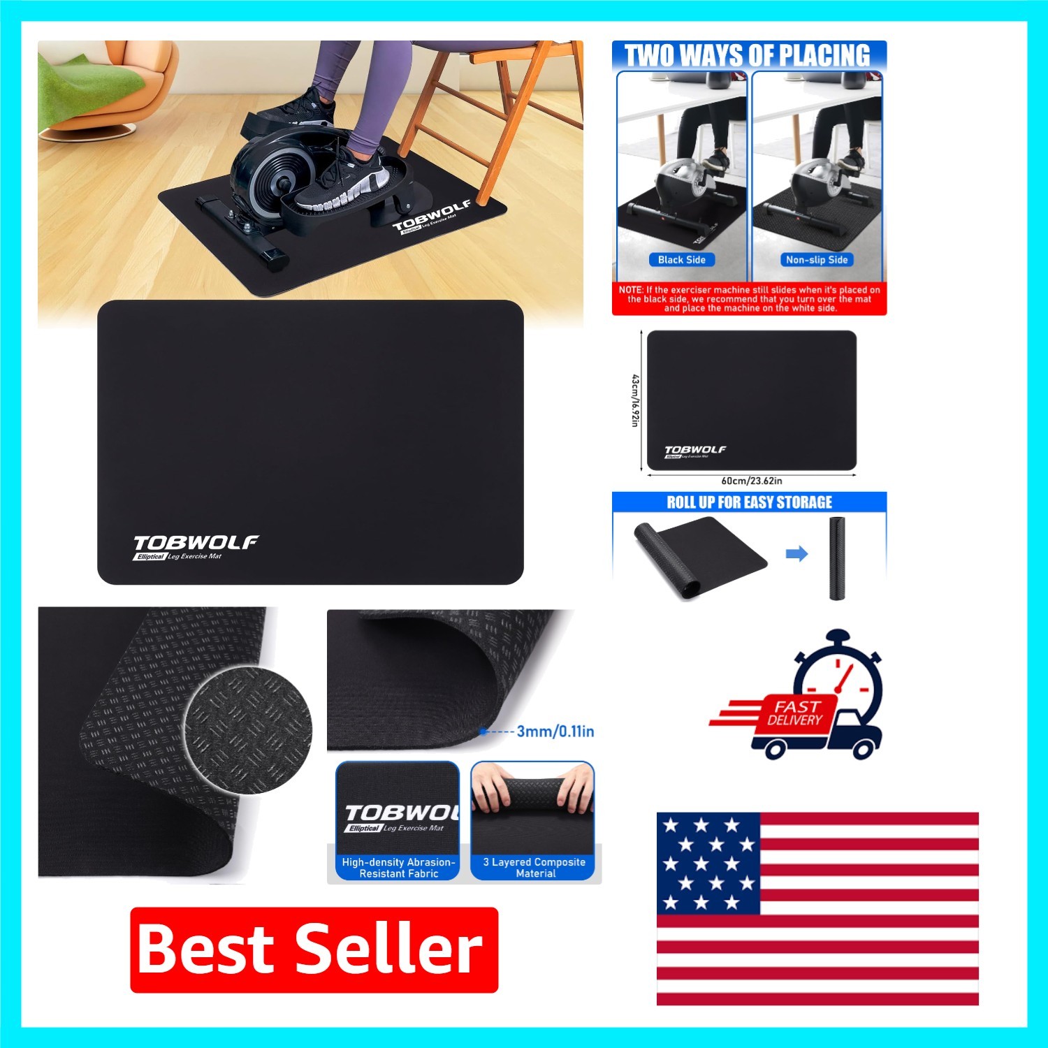 Durable Non-Slip Exercise Mat for Home Ellipticals – Stability & Safety First