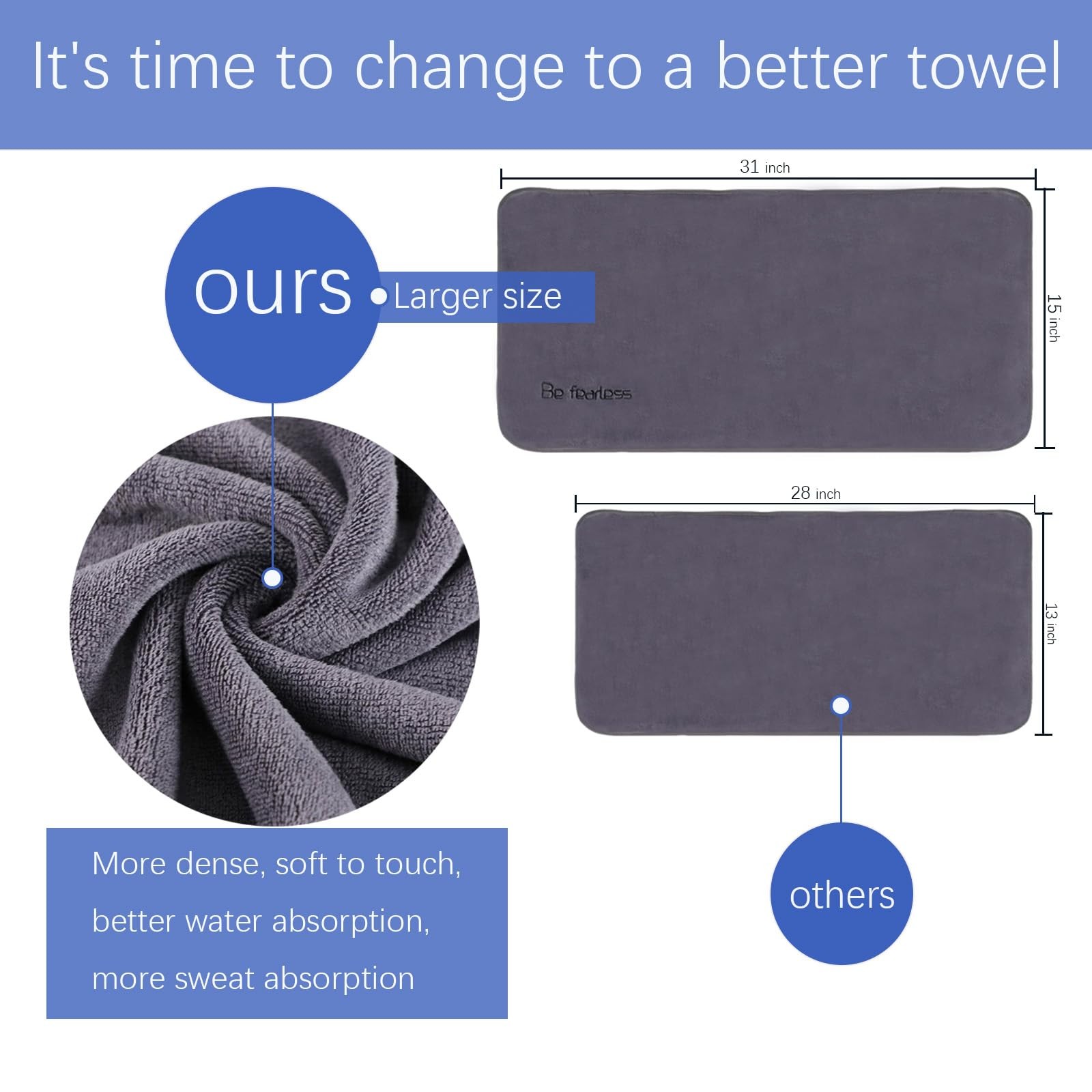 Wuwahold Microfiber Gym Towels Bigger Size Super Soft For Exercise Fitness