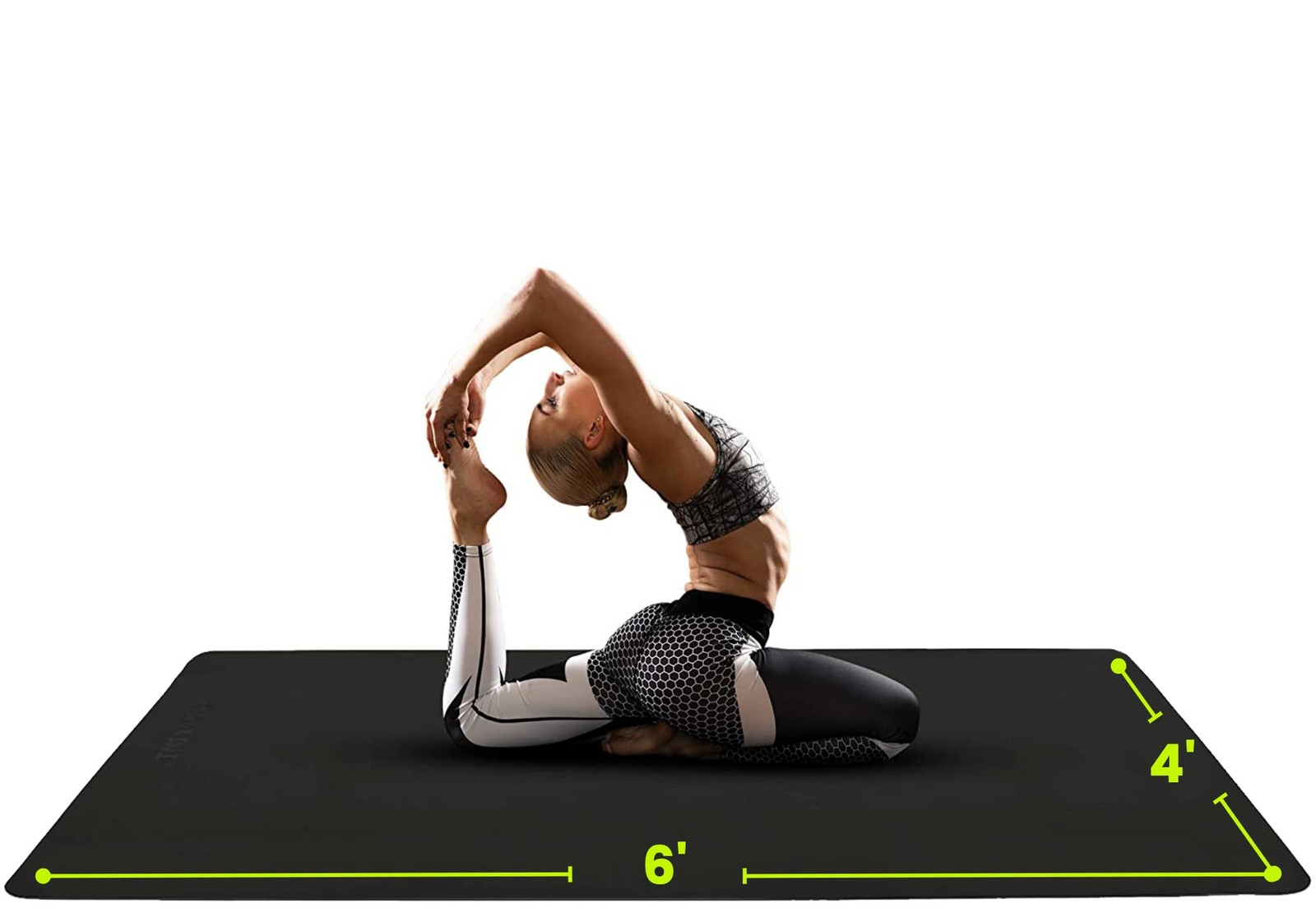 Large Yoga Mat (6’x4′) Extra Wide 1/4 Inch Thick Workout Mat for Home, Non Sl…