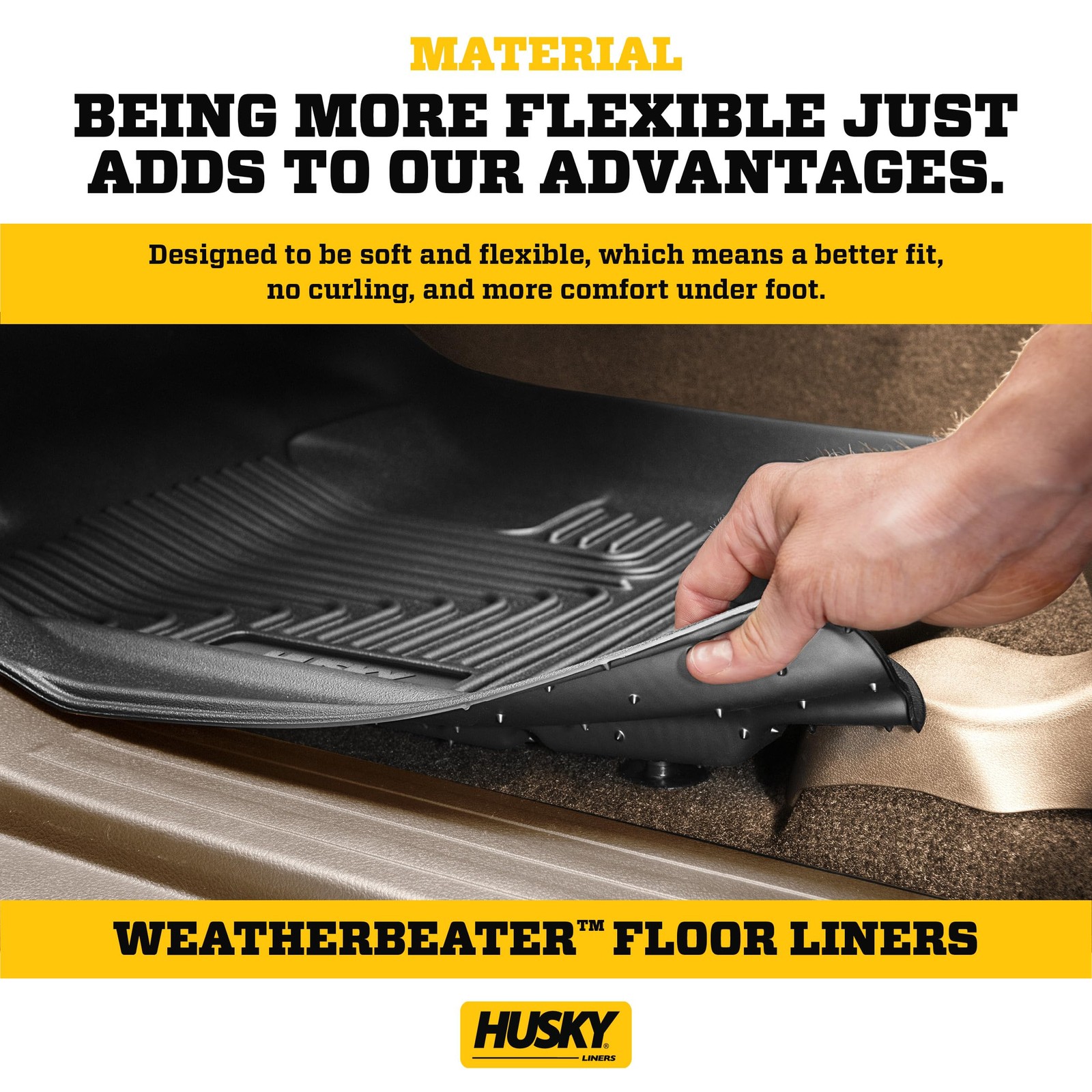 Husky Liners Front Row Black Floor Mats All Weather Durable Precision Fit