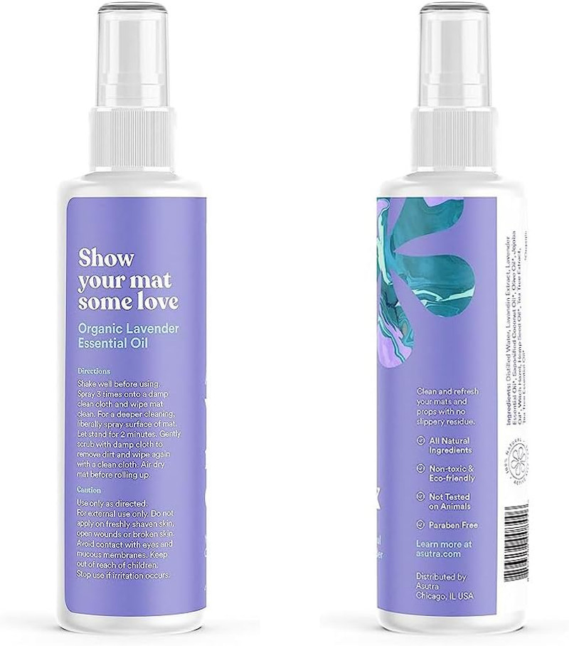 Yoga Mat Cleaner Spray – Peaceful Lavender, 4 Fl Oz – Organic Essential Oils