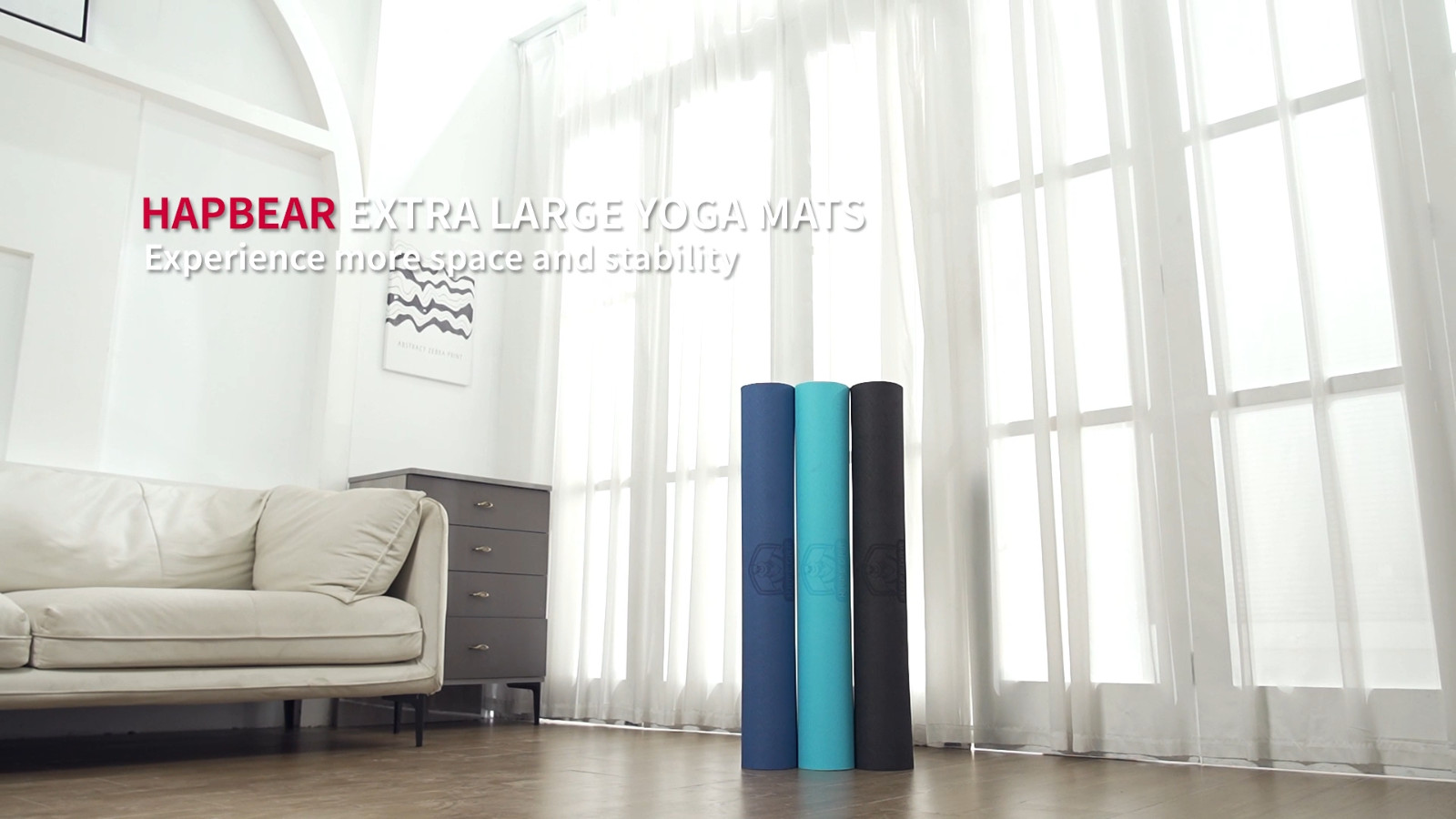 Extra Wide Non-Slip Yoga Mat 72″x36″x6mm, Durable Eco-Friendly Exercise Mat + Ba
