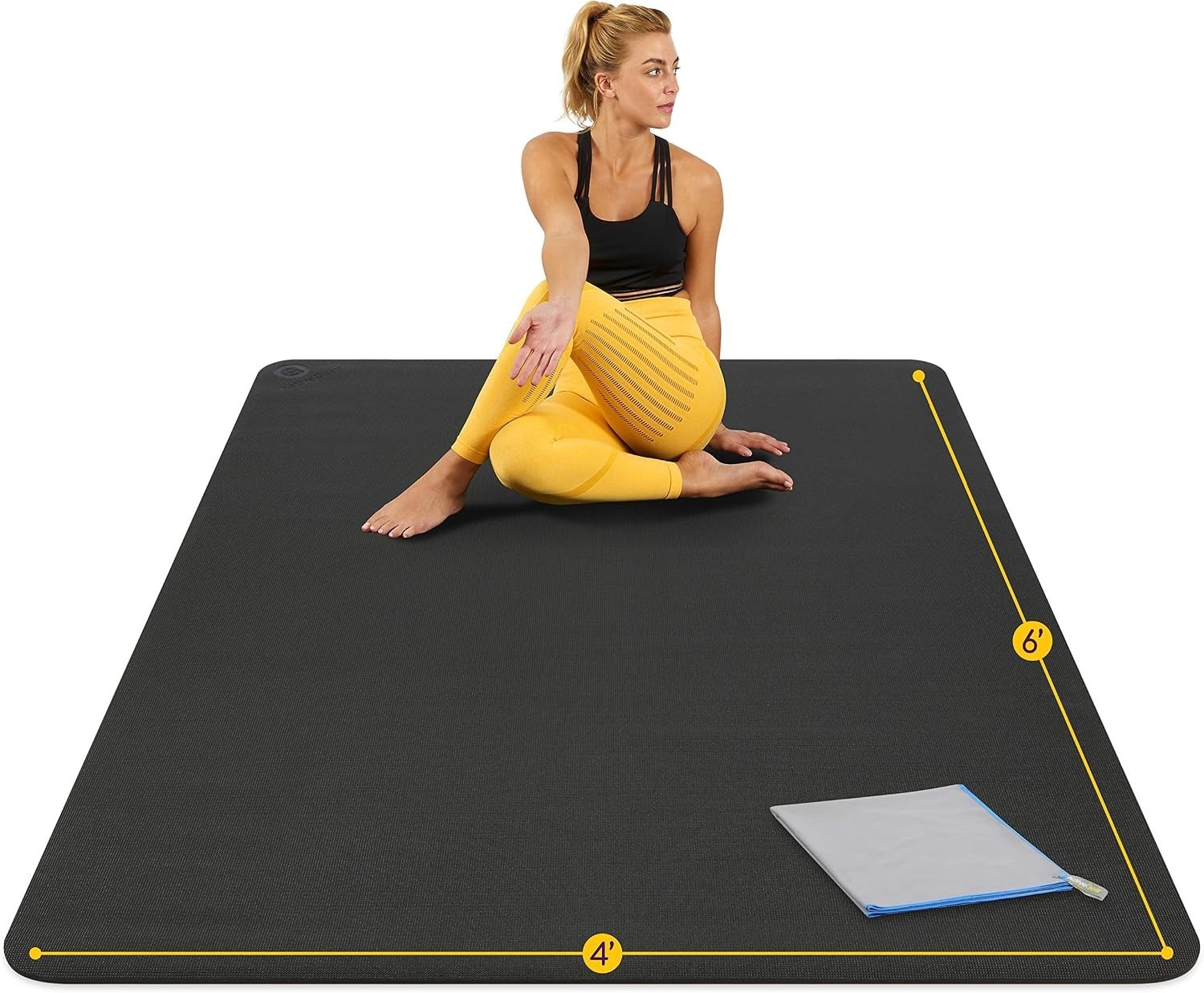 Oversized Thick Yoga Mat 6’x4’x8mm for Pilates & Stretching