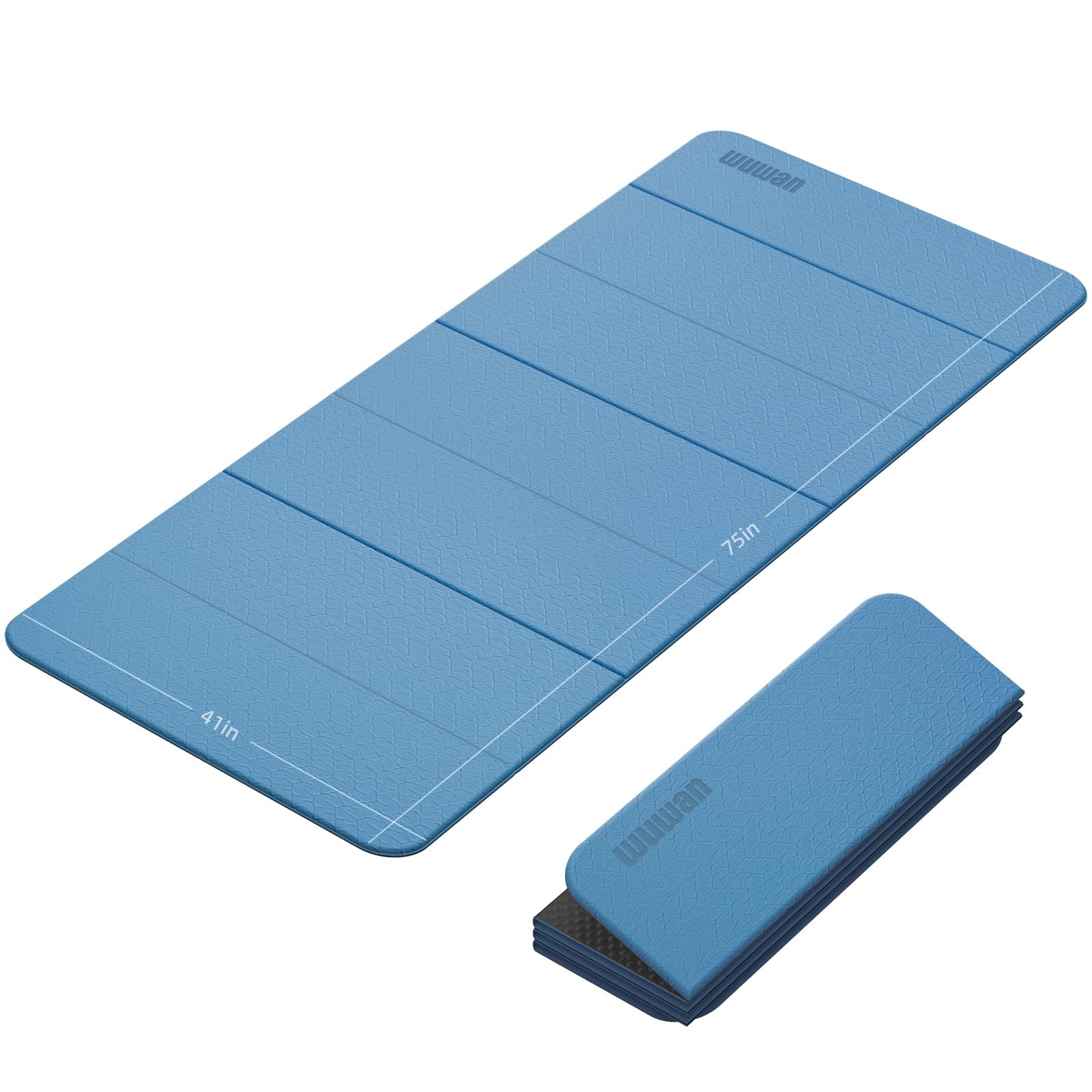 Foldable TPE Yoga Mat Thick 10mm,75″ x40″Extra Large Exercise Mats