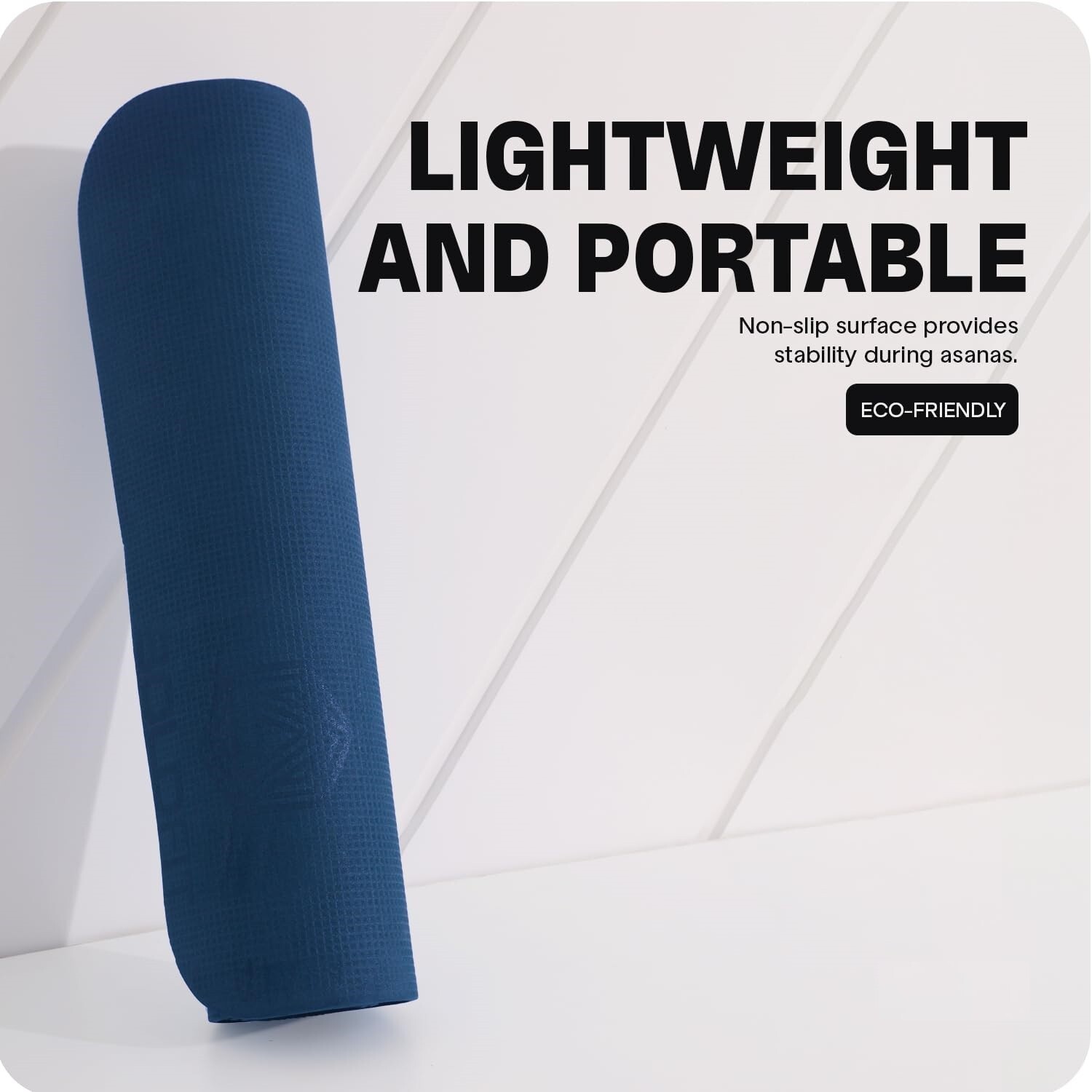 Exercise Yoga Mats Thick w/Carry Strap – Gym Pilates Meditation Fitness