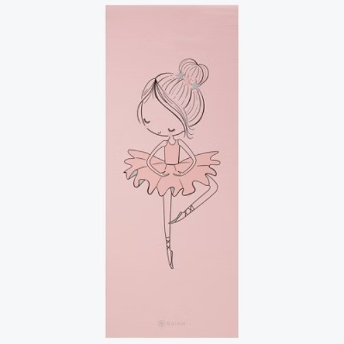 Gaiam Kids’ Ballerina Yoga Mat – Light Pink(3mm)