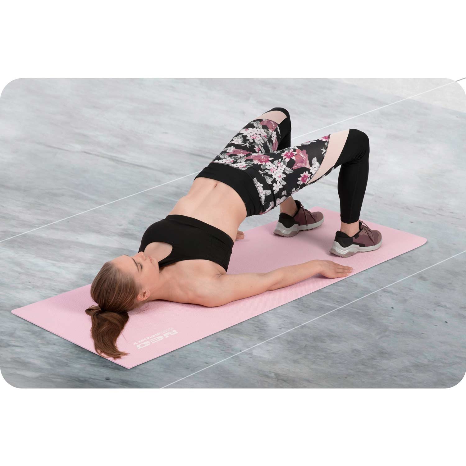 Neo-Sport Yoga & Fitness Mat 173 x 61cm – Pink, Stretchy, Waterproof,
