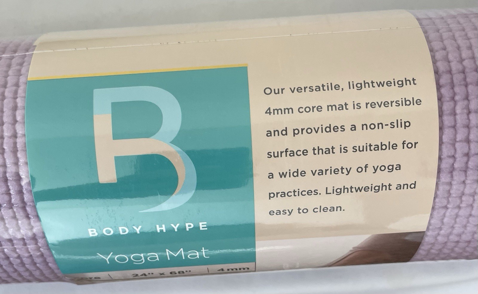 Body Hype 4mm Non-Slip Textured Yoga Mat 24″x 68″ in Purple (Brand New)