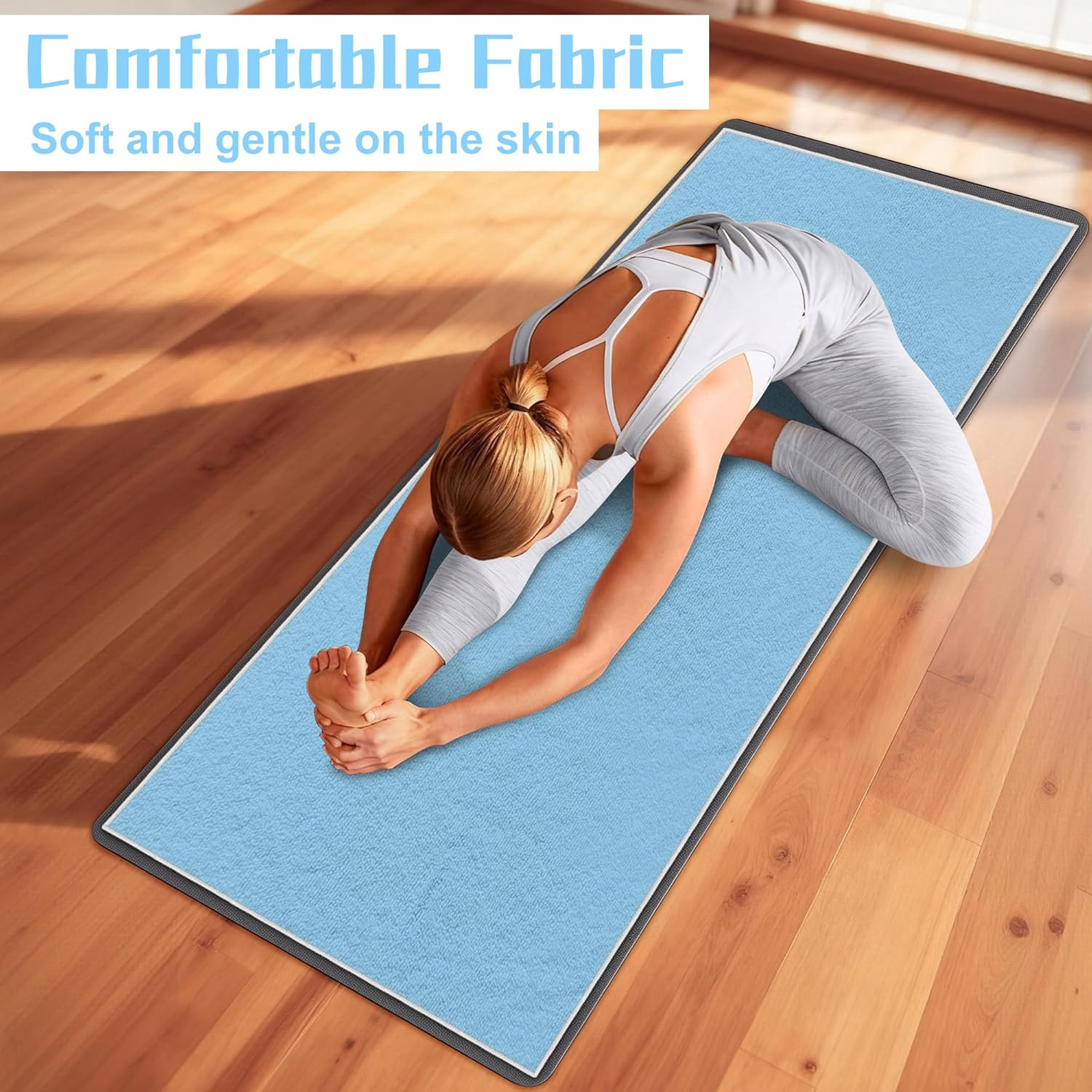 Yoga Towel,Ultra-Absorbent Yoga Mat Towel for Hot Yoga Towel Non Slip,Featuring