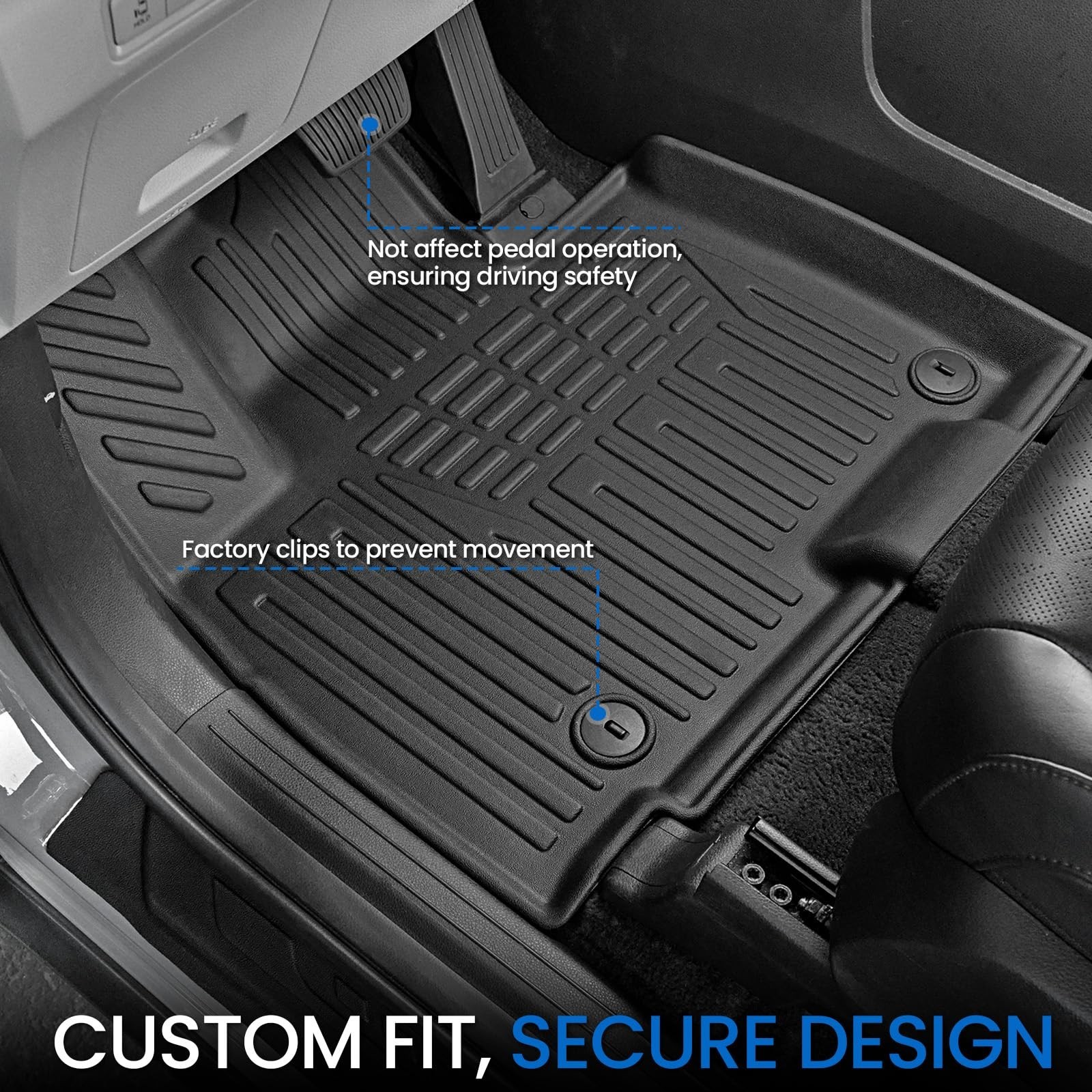 Floor Mats Set for 2022-2025 2026 Kia Carnival (Gas Only), All Weather TPE Ba…