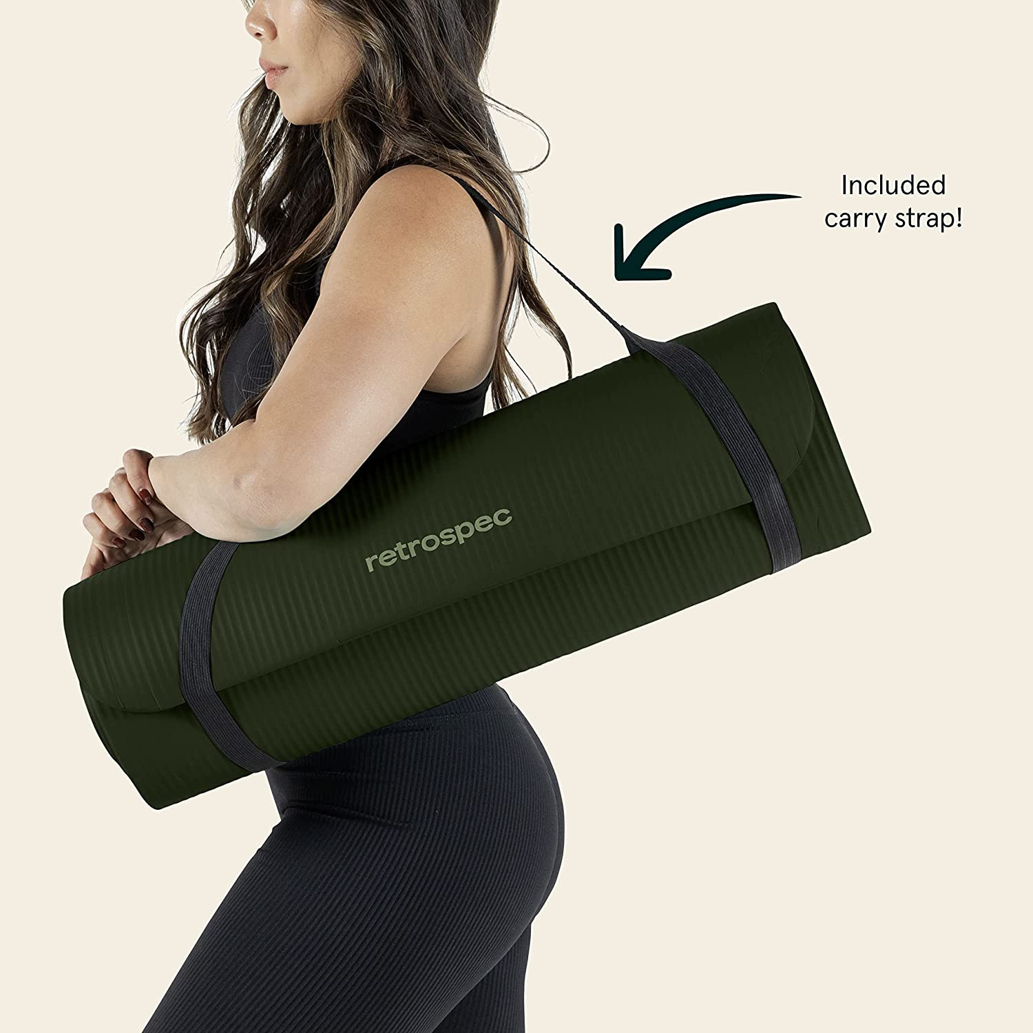 “Solana 1/2’’ Thick Non-Slip Yoga Mat w/ Strap – Perfect for Yoga & Workouts”