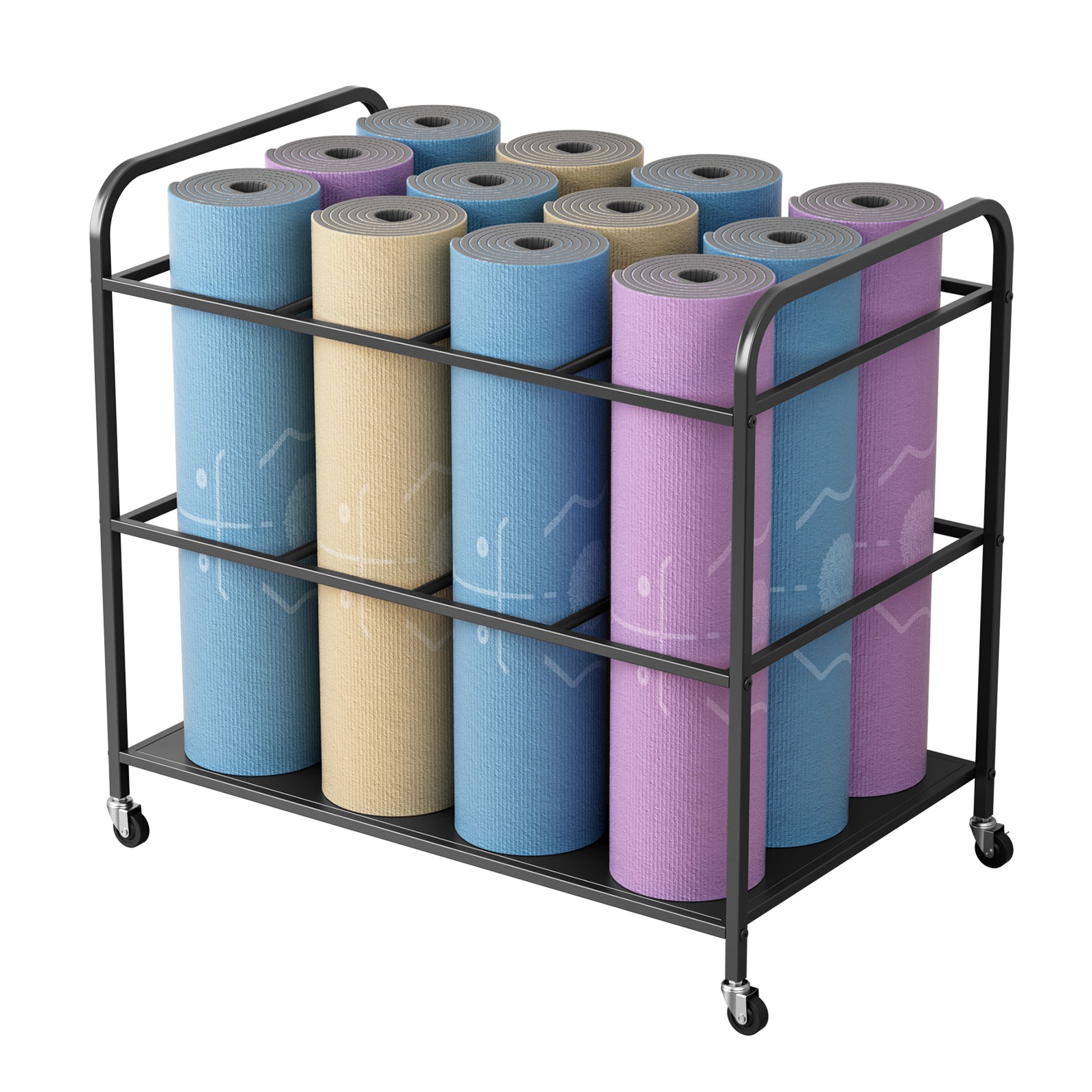 Home Gym Workout Equipment Organizer Yoga Mat Storage Weight Rack Dumbbell