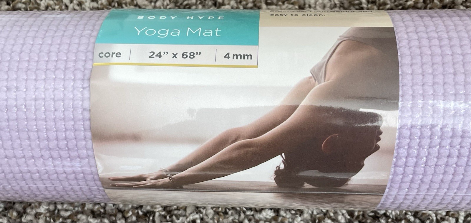 Body Hype 4mm Non-Slip Textured Yoga Mat 24″x 68″ in Purple (Brand New)