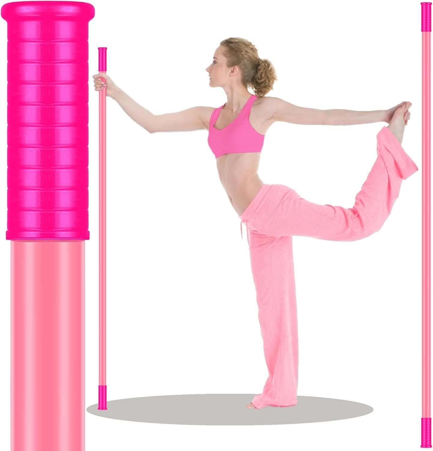 Yoga Stick 5ft Bamboo Non Slip Handle Flexibility Mobility Stretching