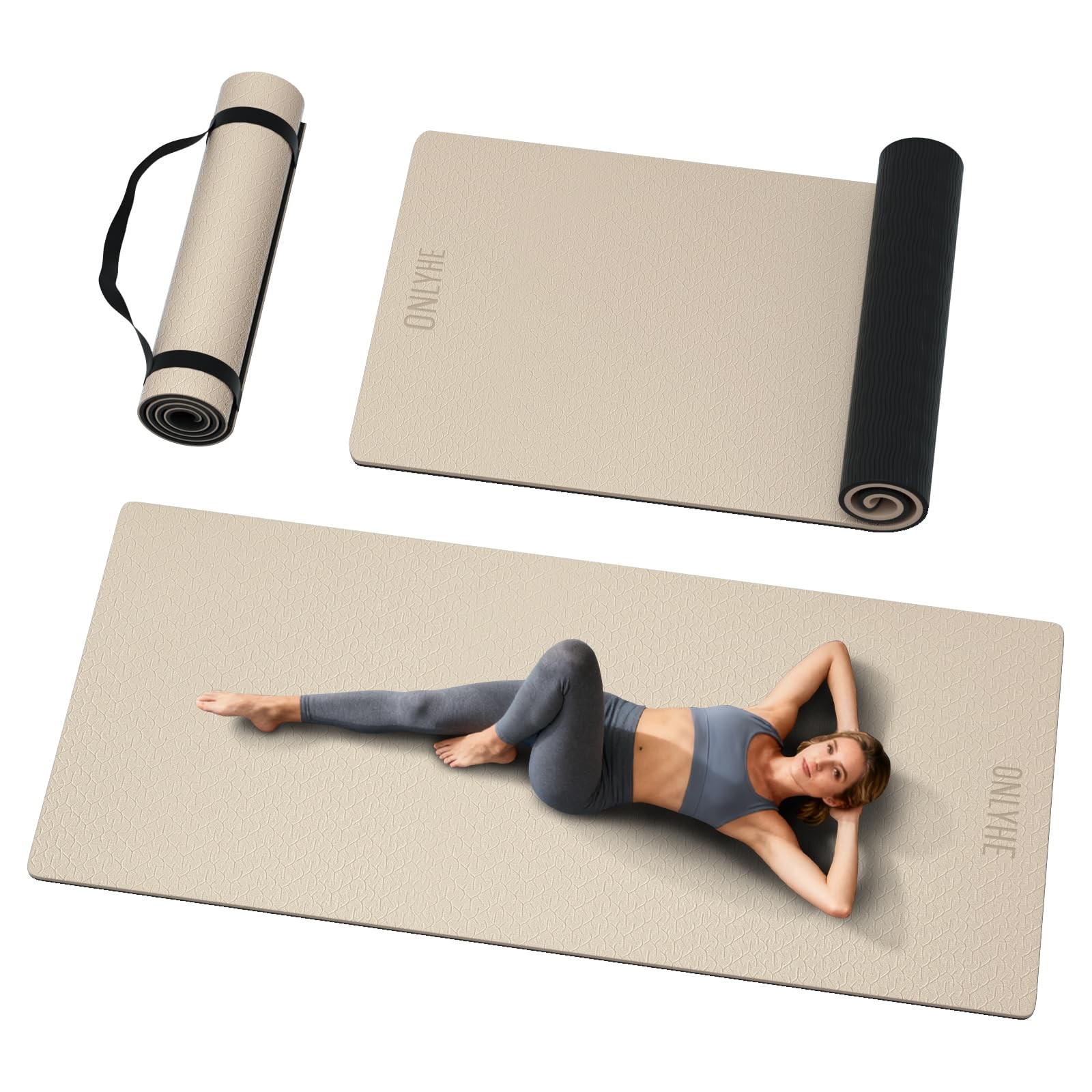 Extra Long & Wide Yoga Mat for Tall Men & Women,76”x32.6”x7mm – High Densit…