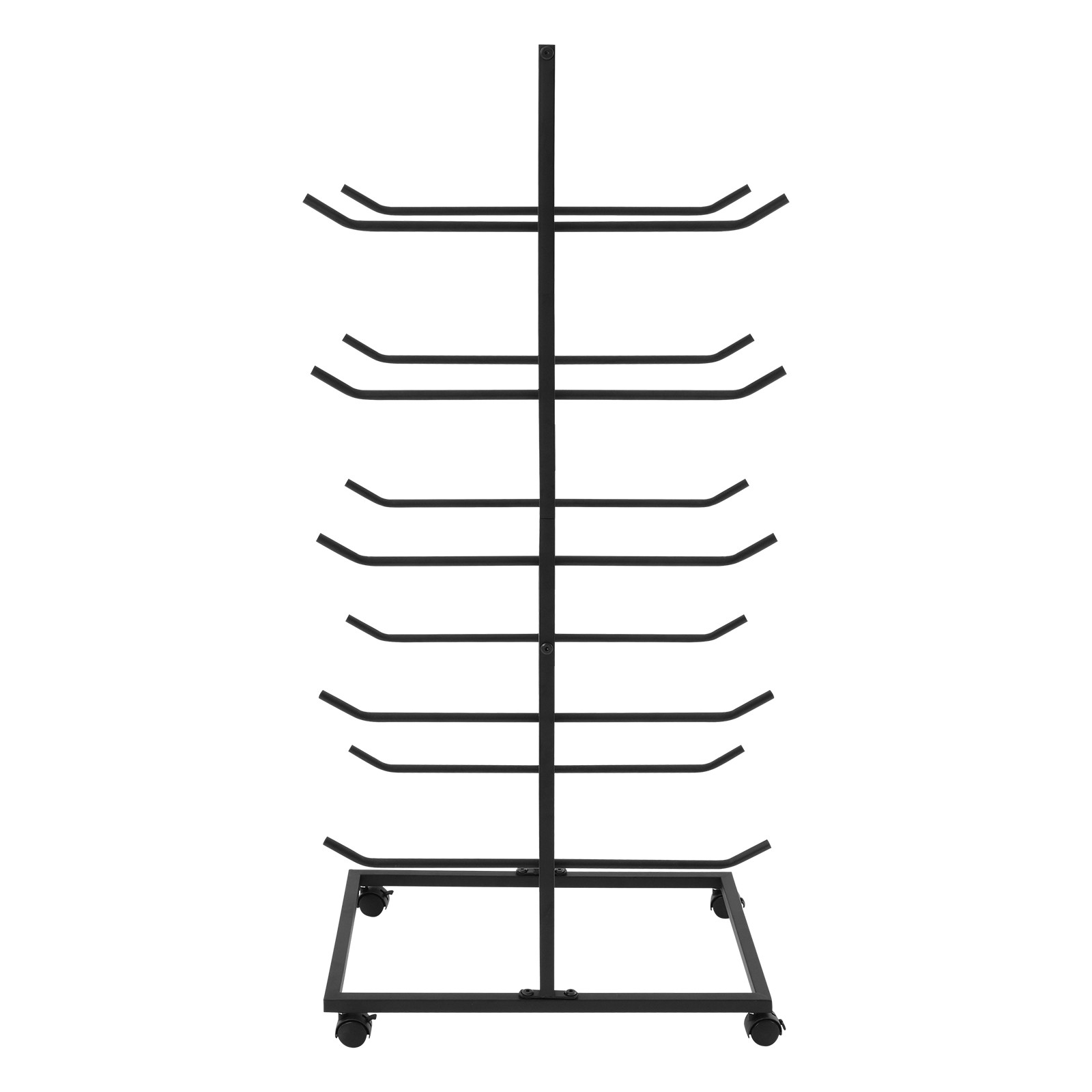5 Tier Metal Yoga Mat Holder Yoga Mat Storage Rack w/Wheels 60*40*130cm