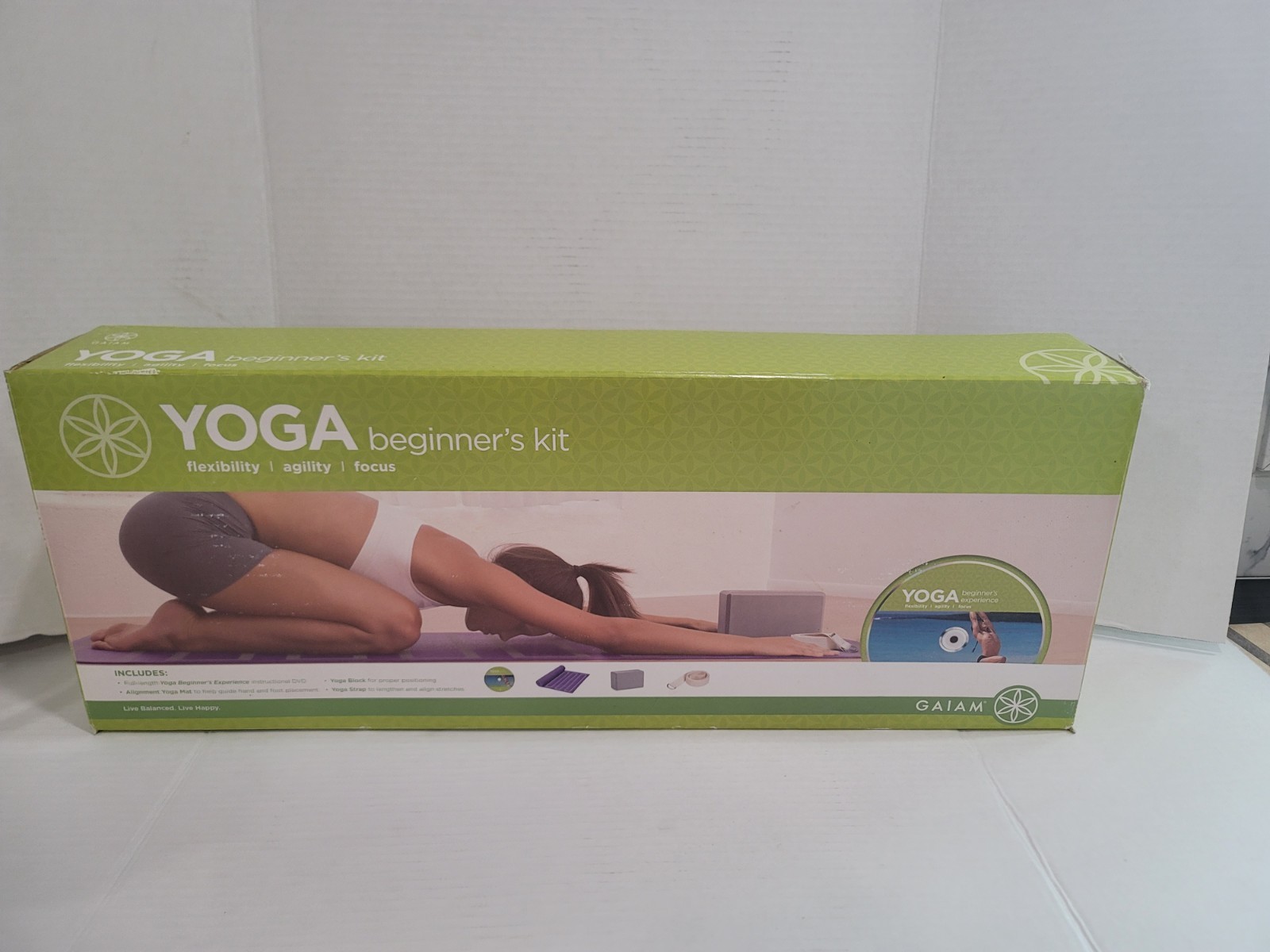 Active Yoga Kit Mat Block and Strap & Dvd NEW in box