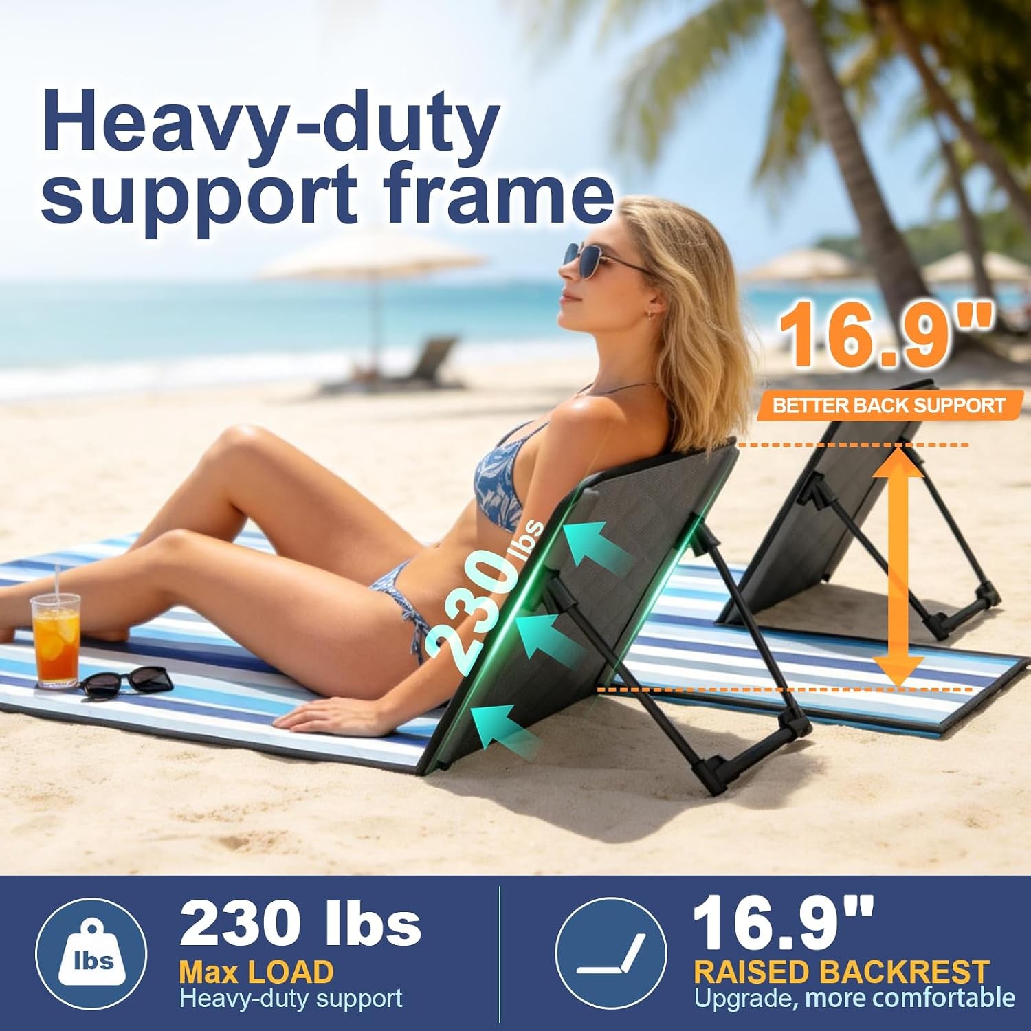 2 in 1 Backrest Chair Picnic Blanket,Light Weight Camping Outdoor Foldable Lazy