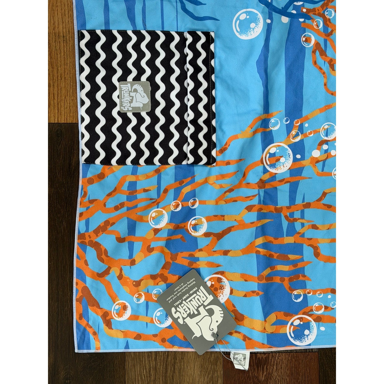 Trunkers Octopus Microfiber Beach Towel Backpack Quick Dry Sand Free Blue NEW