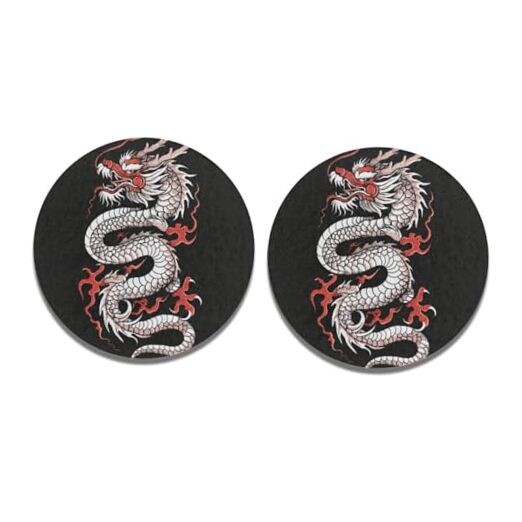 2 Packs Absorbent Car Coasters for Drinks Cup Mat, 2.8 inches Non Slip Car Cup