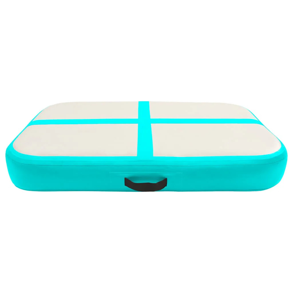 gymnastics mat with pump inflatable 60x100x20 cm PVC green