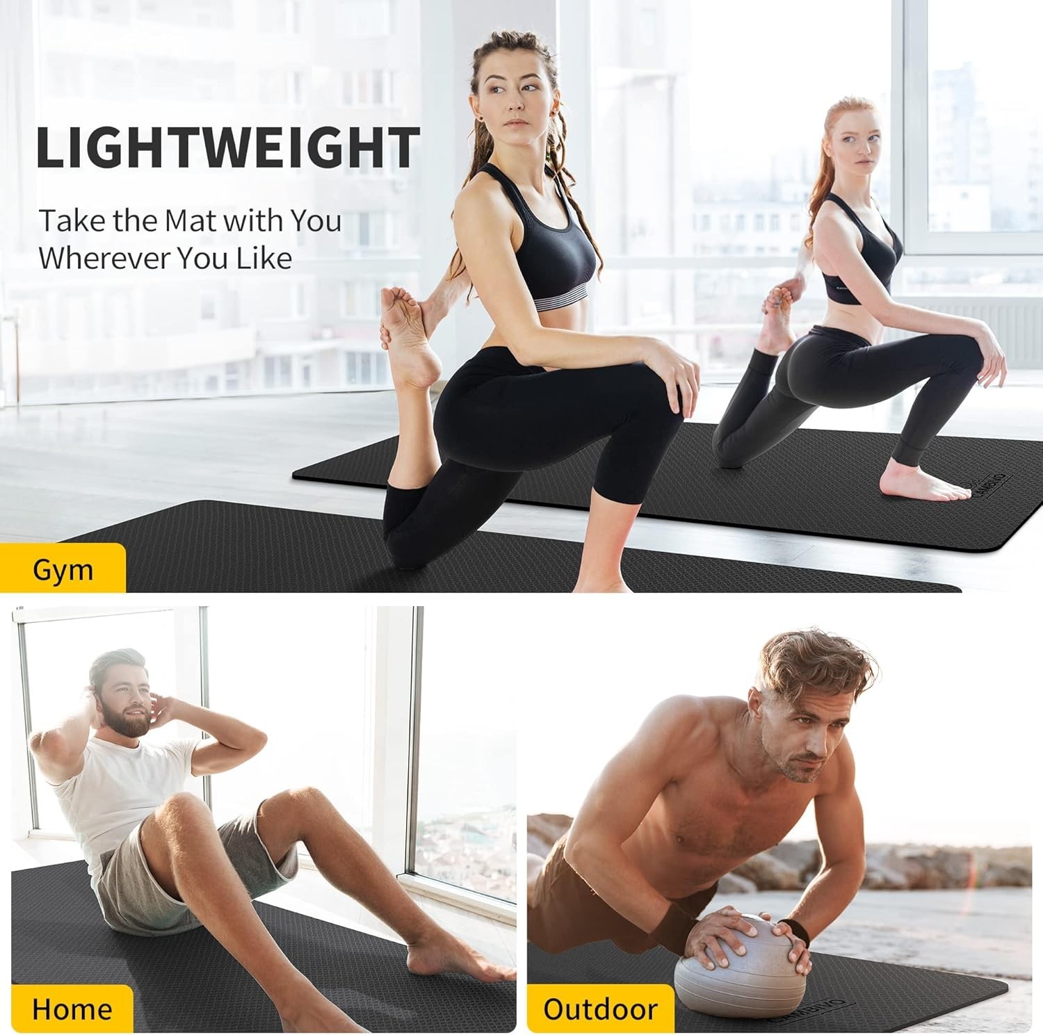 Extra Wide 72″ x 32″ TPE Yoga Mat – Non-Slip, Cushioned for Ultimate Comfort
