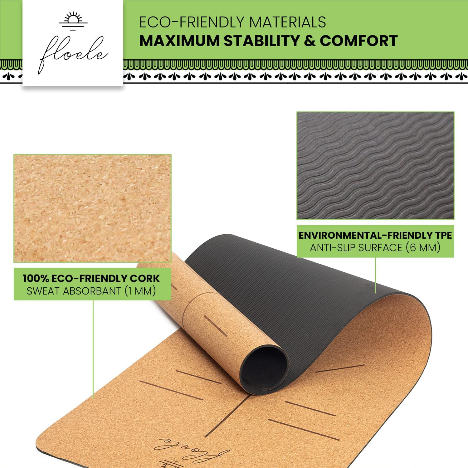 Eco Friendly Yoga Mat (183 X 66 X 0.7 Cm) Extra Wide & Thick Exercise Mat – Non