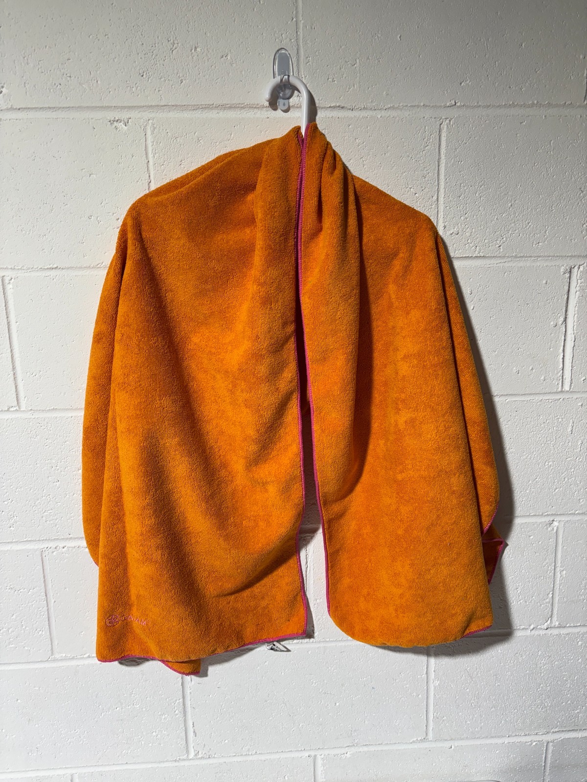 Gaiam Orange Yoga Towel Non-Slip Absorbent Waffle Weave Microfiber 24 x 66 in