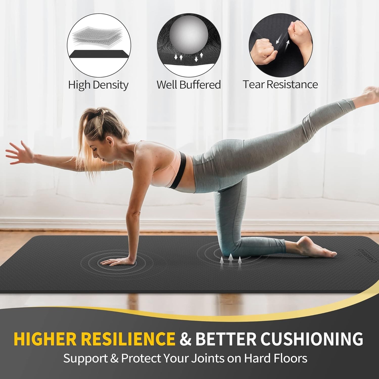 Extra Wide 72″ x 32″ TPE Yoga Mat – Non-Slip, Cushioned for Ultimate Comfort