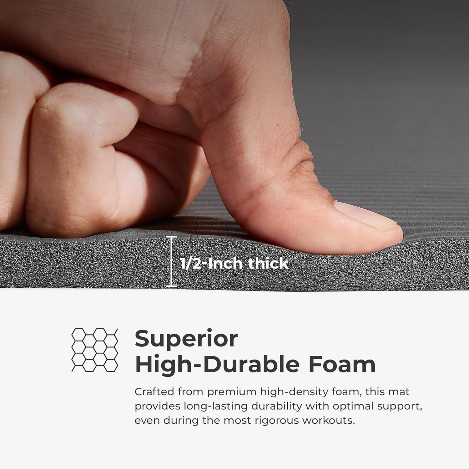 Sunny Health & Fitness Non-Slip Yoga Mat – Durable, Anti-Tear, Lightweight, Cush