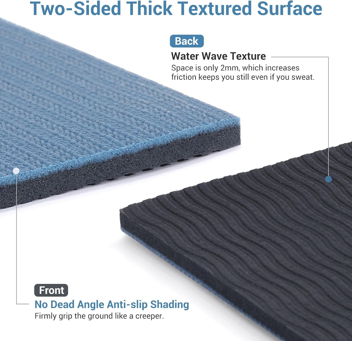 Avoalre Travel Yoga Mat Foldable | 6mm Thick Large 31.5*72*0.24 inch, Blue