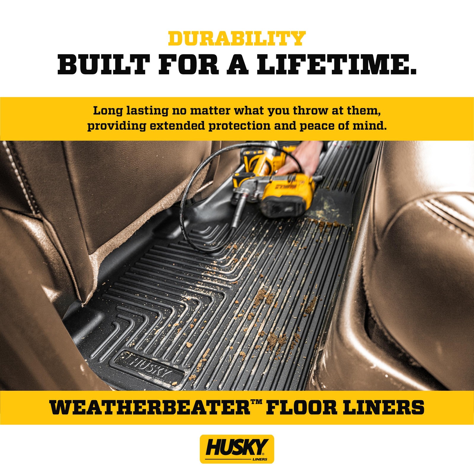 Husky Liners Front Row Black Floor Mats All Weather Durable Precision Fit