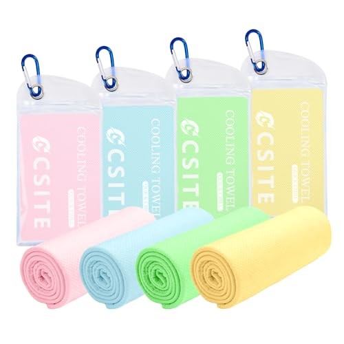 4 Pack Cooling Towels 47×12 Inch Ice Towel for Gym Yoga Running Sports Outdoor