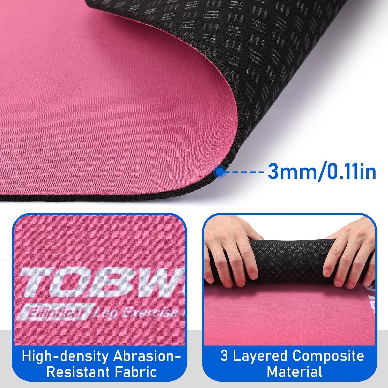 Stability-Enhancing Non-Slip Mat for Electric Seated Foot Pedal Exerciser, 23.6″