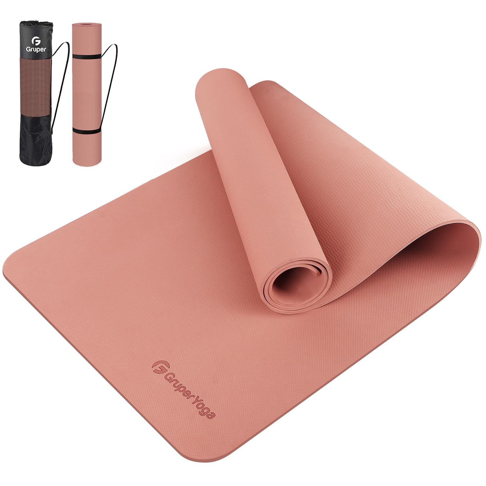 Gruper Yoga Mat Non Slip, 72″L x 24″W x 0.24*24*72 Inches, Pink