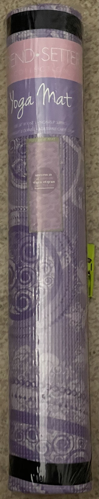 Trend Setter Yoga Mat 24″ x 68″ 3 mm Lavender Purple￼Non-Slip Lightweight Strap