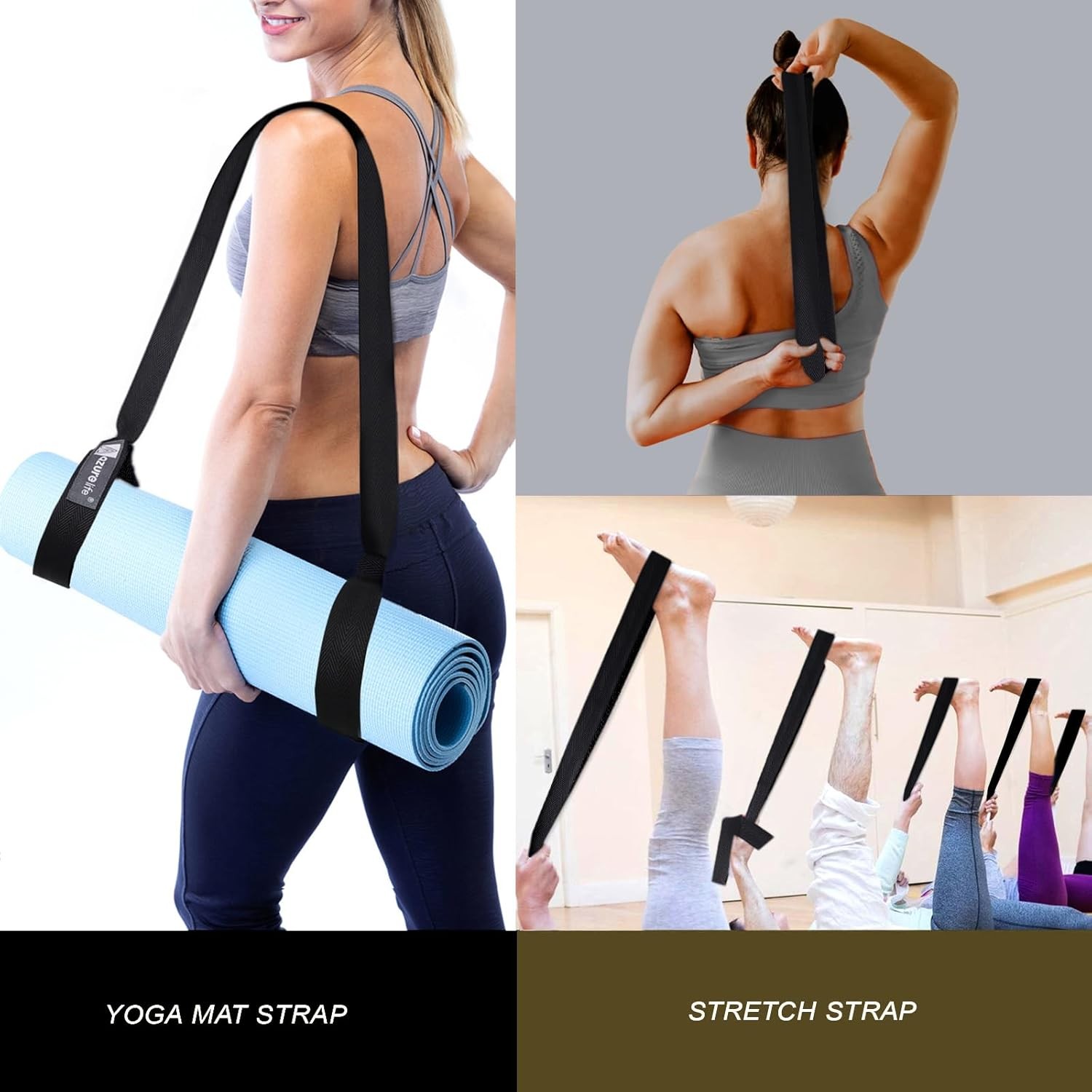 [MAT NOT Included] Yoga Mat Sling, Yoga Mat Straps for Carrying, Easy-Cinch Yoga
