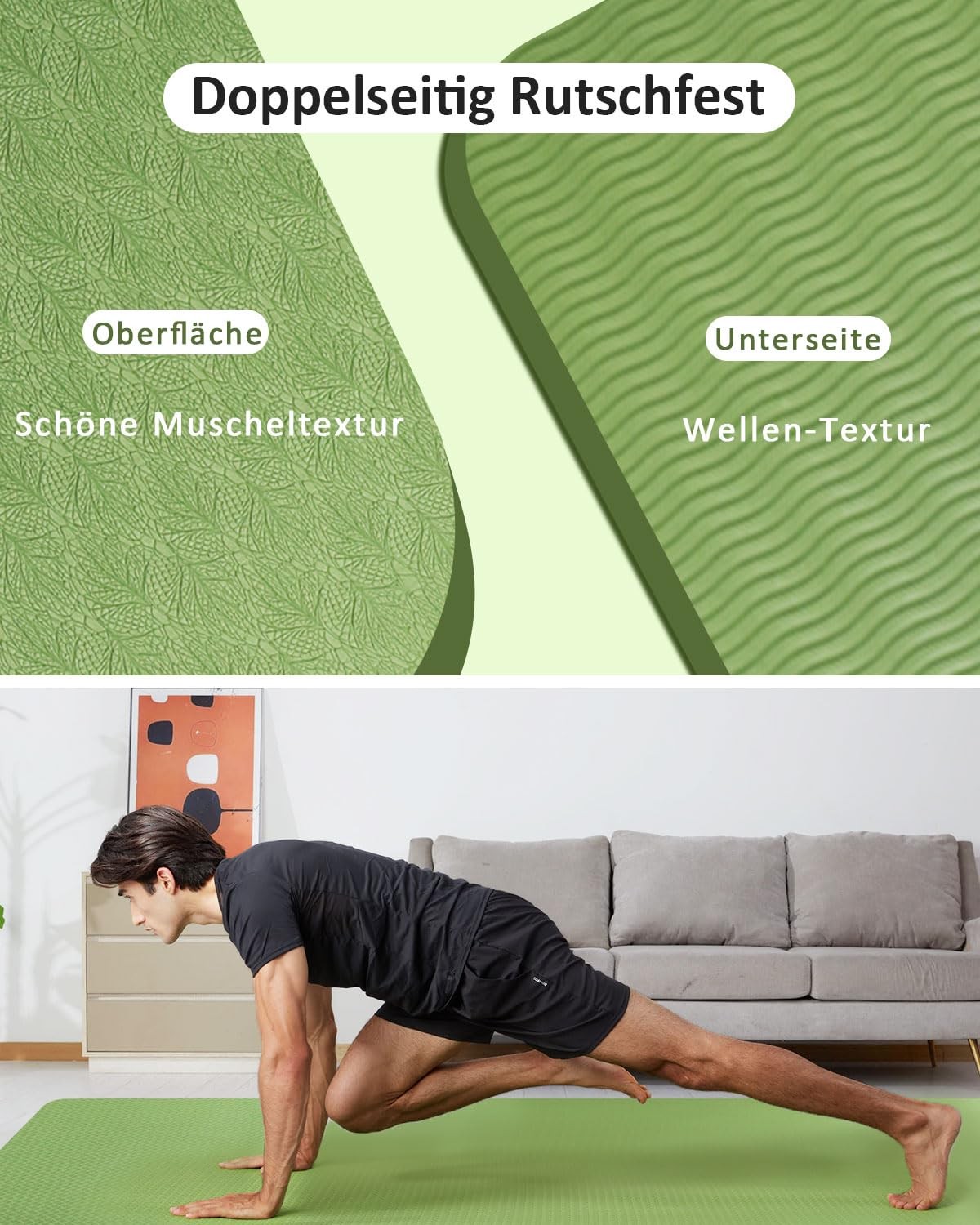 Yoga Mat XXL 200x130x1.5cm Non Slip TPE Gym Mat