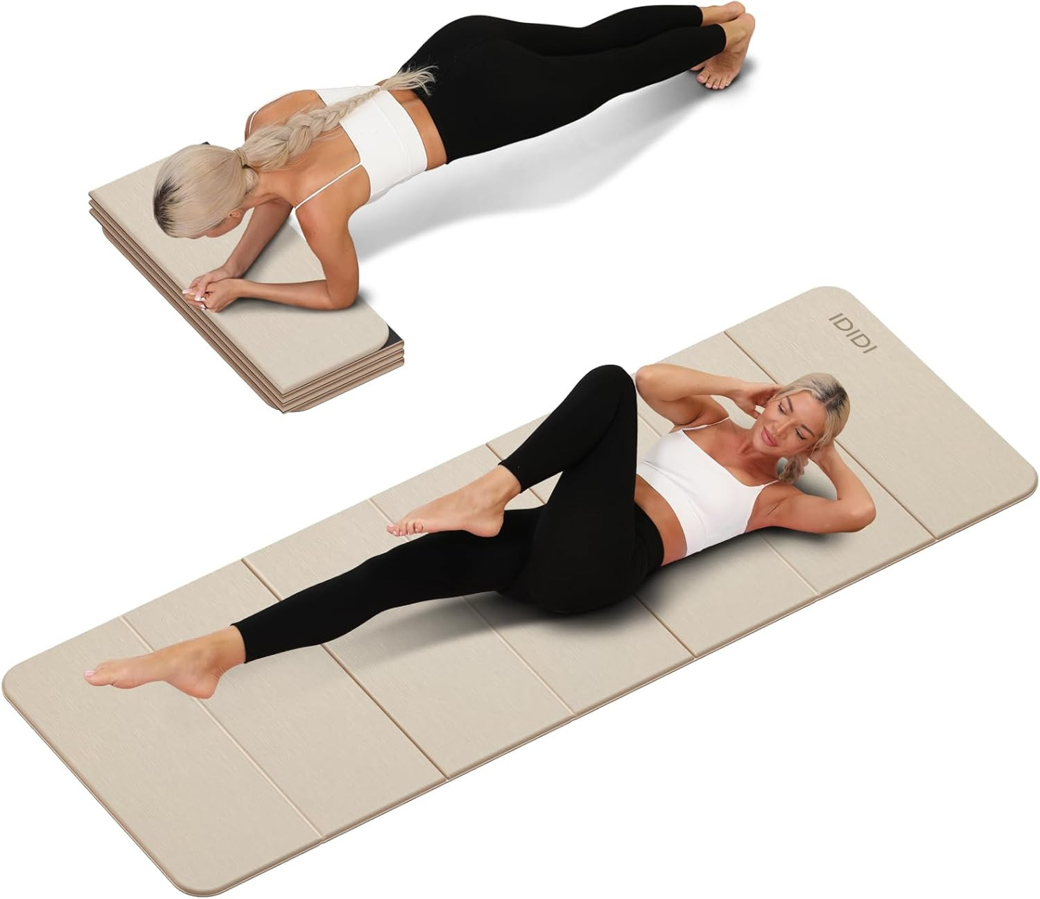 Foldable Yoga Mat Extra Thick 0.32 Inches(8Mm) | Sgs-Certified, Odorless POE. No