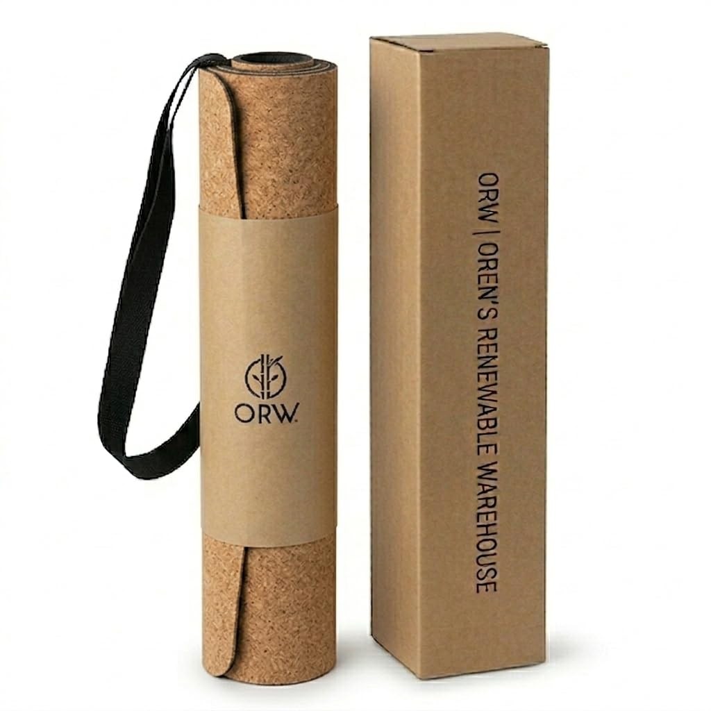 Yoga Mat Natural Cork, Non Slip Yoga Mat for Hot Yoga & Workout, 4mm Thick Na…