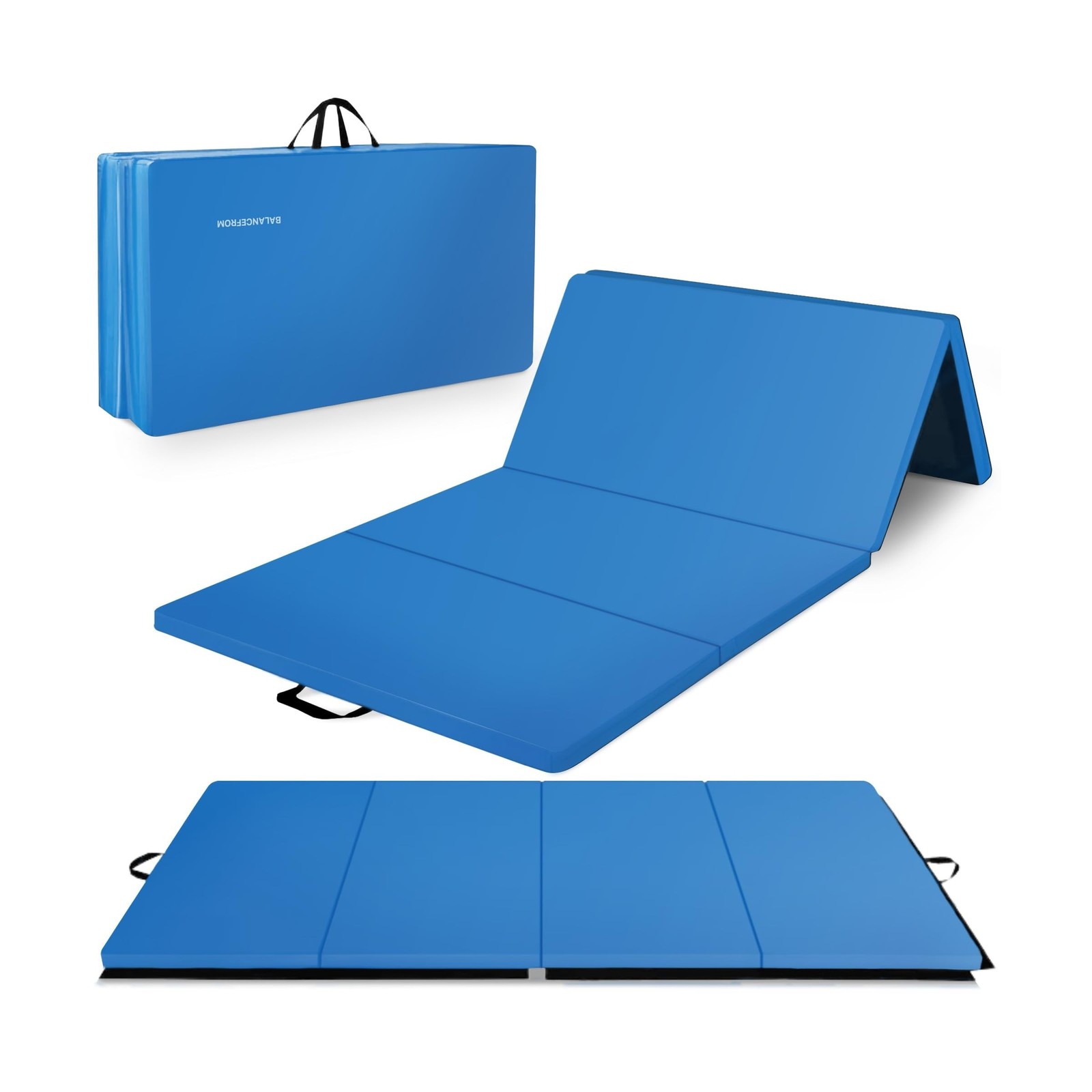BalanceFrom 10×4 Feet 4-Panel Folding Gymnastics Mat – 2-Inch Thick Pad wi