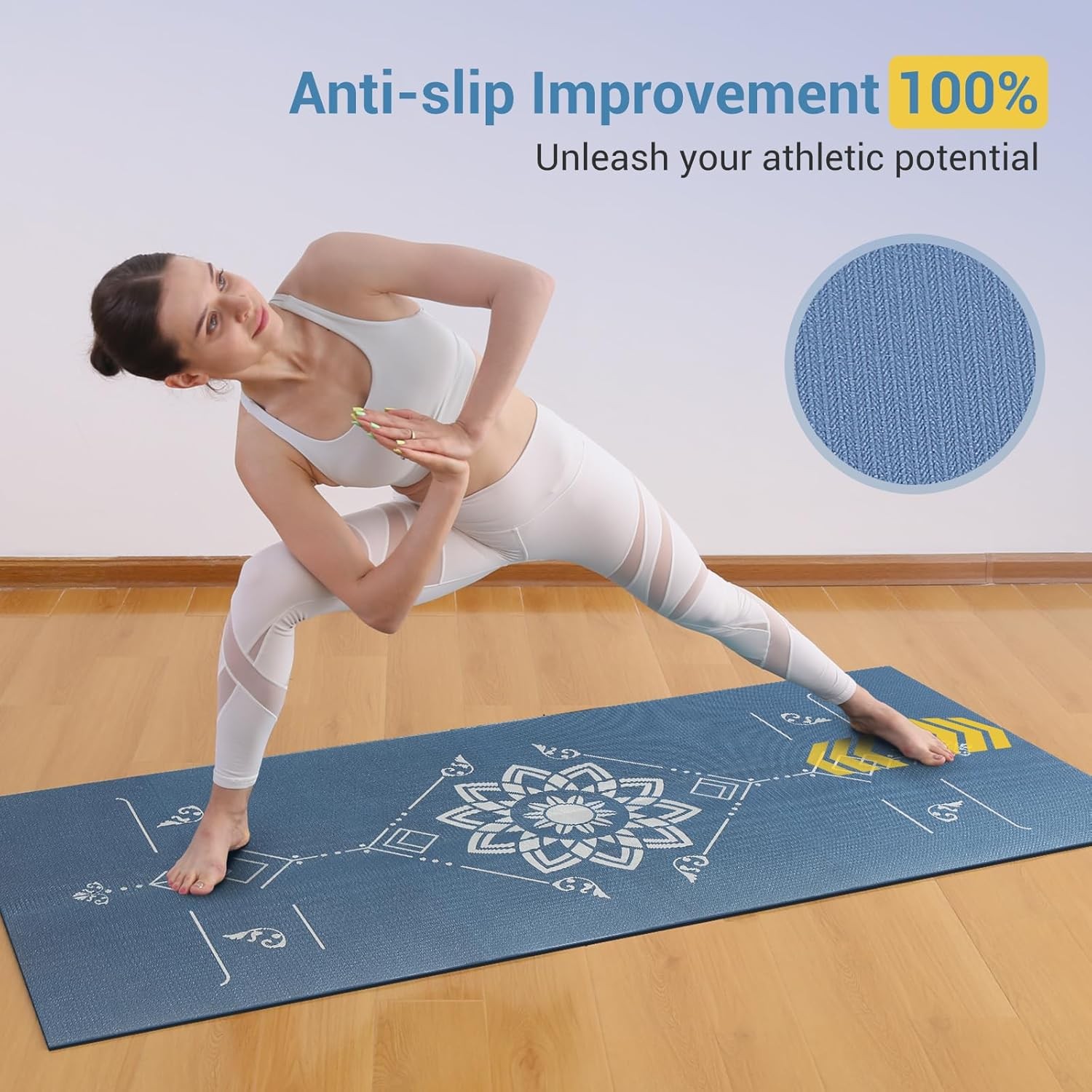 Avoalre Travel Yoga Mat Foldable | 6mm Thick Large 31.5*72*0.24 inch, Blue