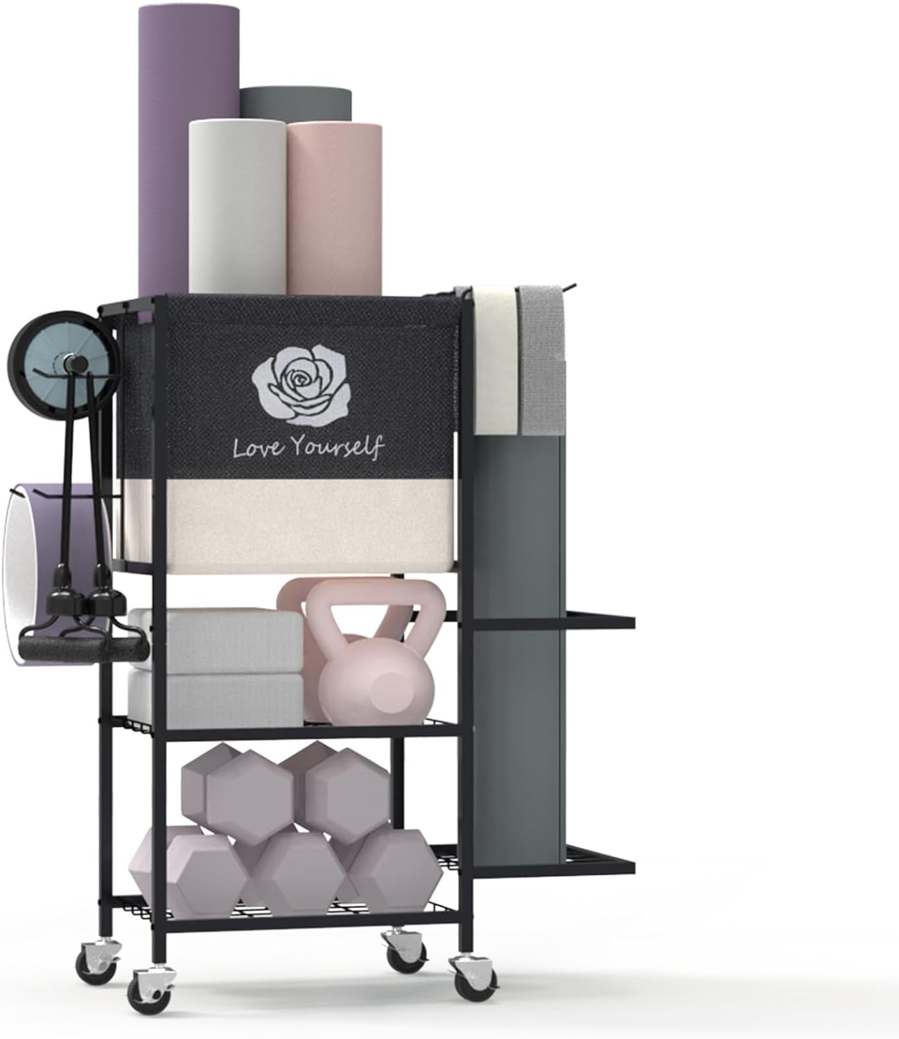 Yoga Mat Storage Rack，Home Gym Storage Rack Gym Workout Equipment Storage