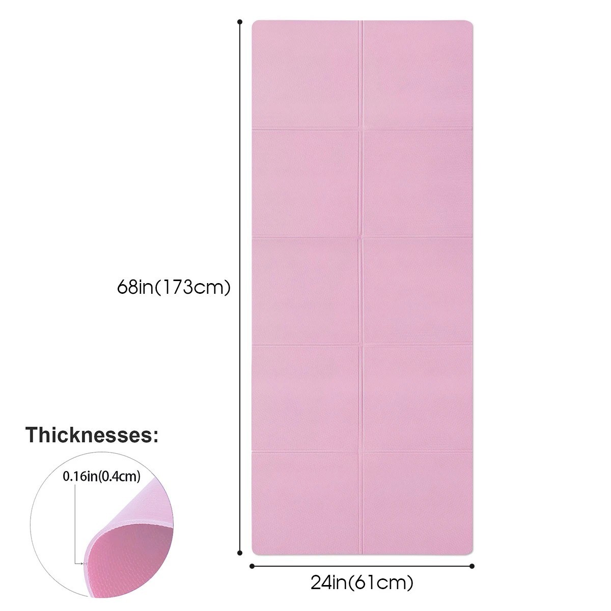 4MM EVA Yoga Mat Anti Slip Fitness Exercise Pilates Gym Mat